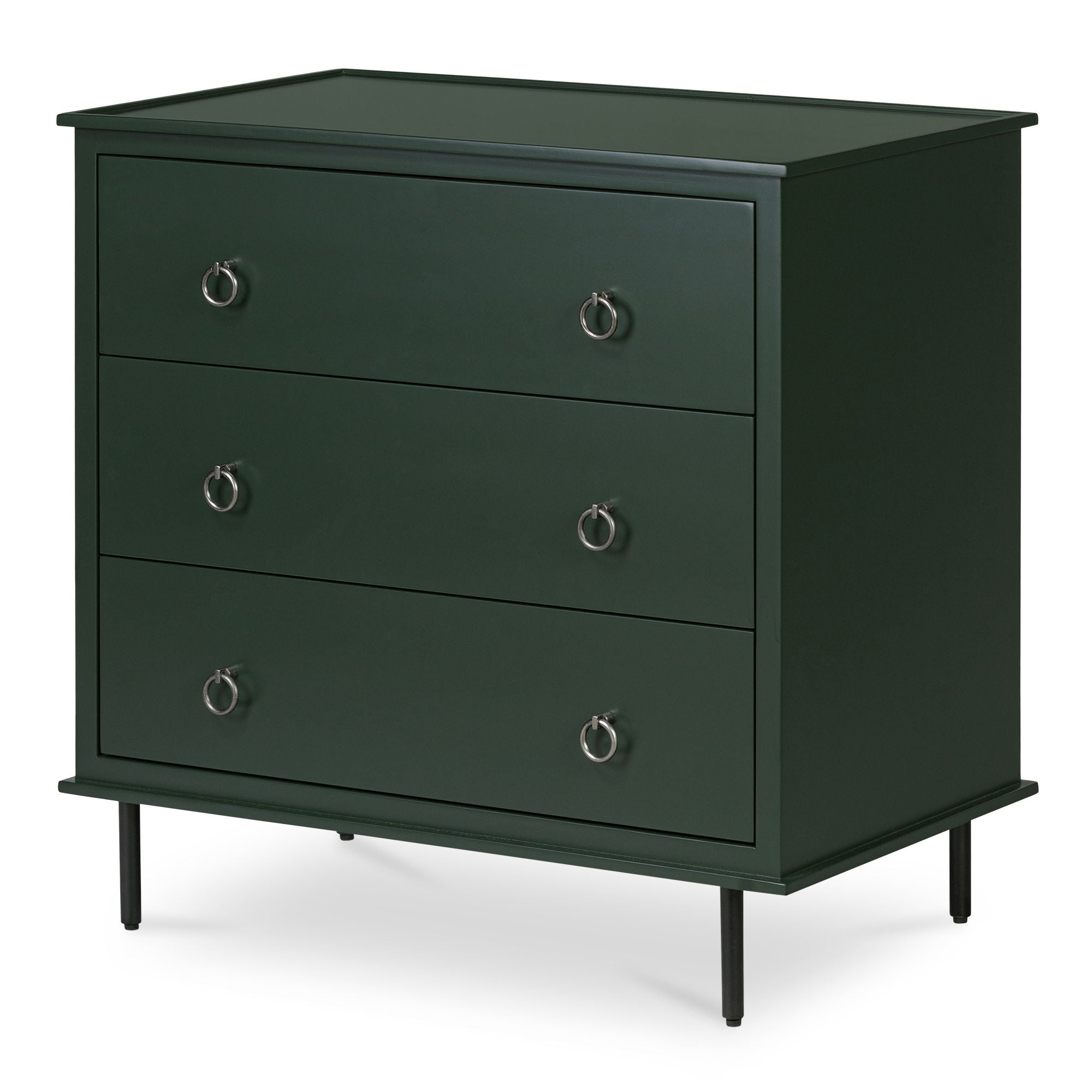 Reagan - 3 Drawer Nightstand - Deep Green - Image 2