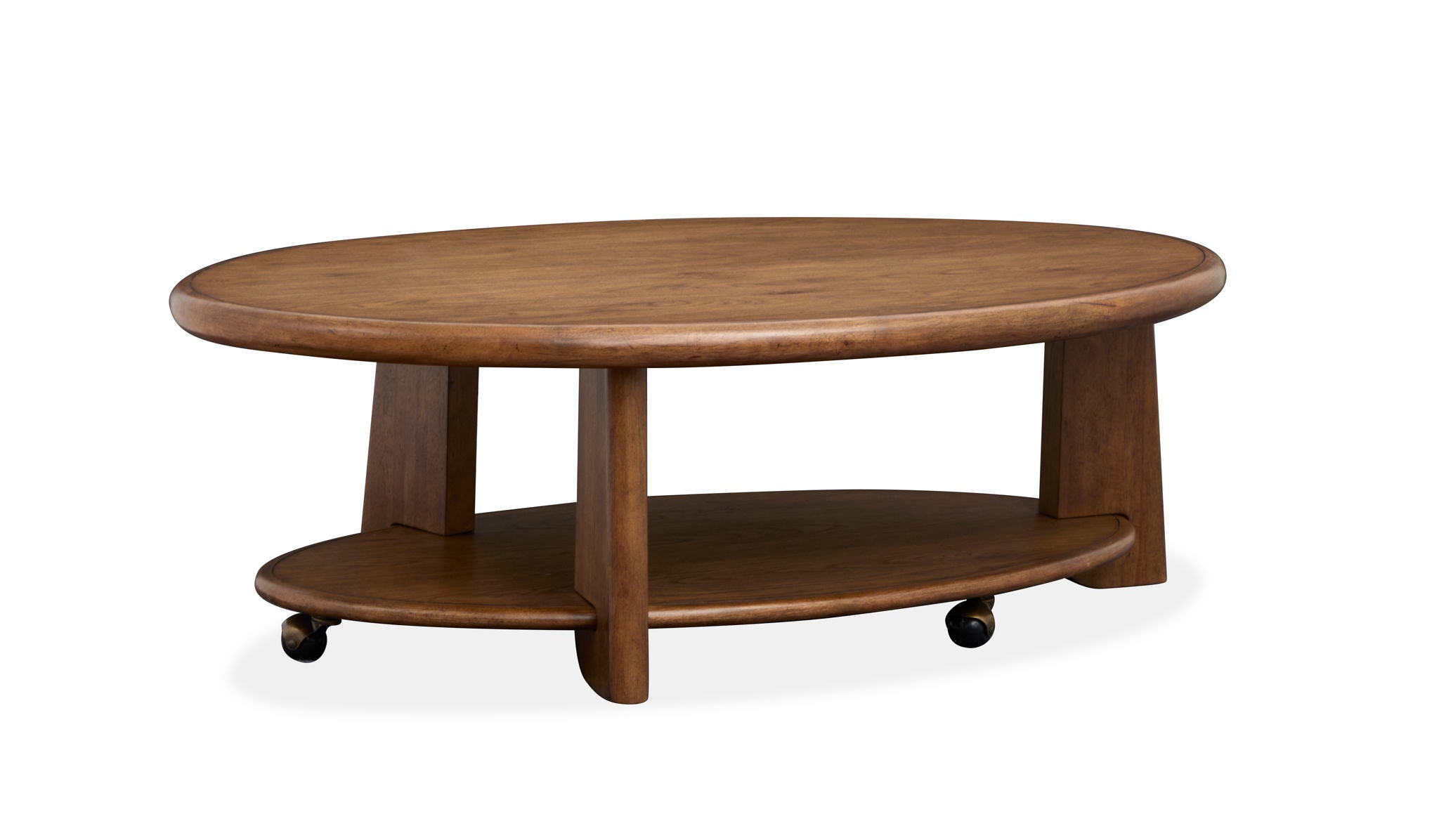 Tanner – Oval Cocktail Table With Casters – Tawny Brown