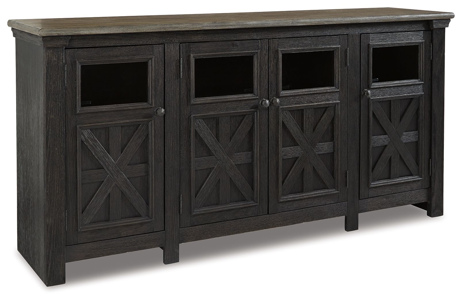 Tyler Creek - Extra Large TV Stand - Black / Gray - Image 2