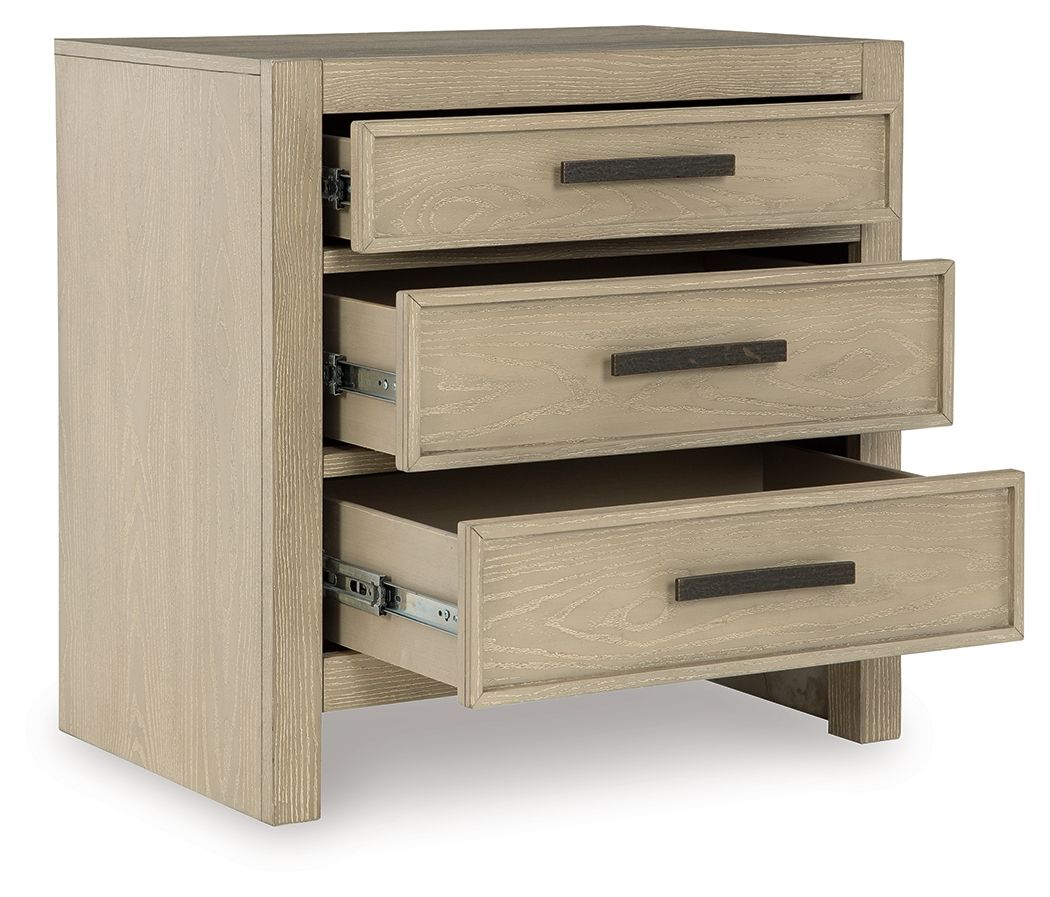 Calmoro - Three Drawer Night Stand - Gray - Image 2