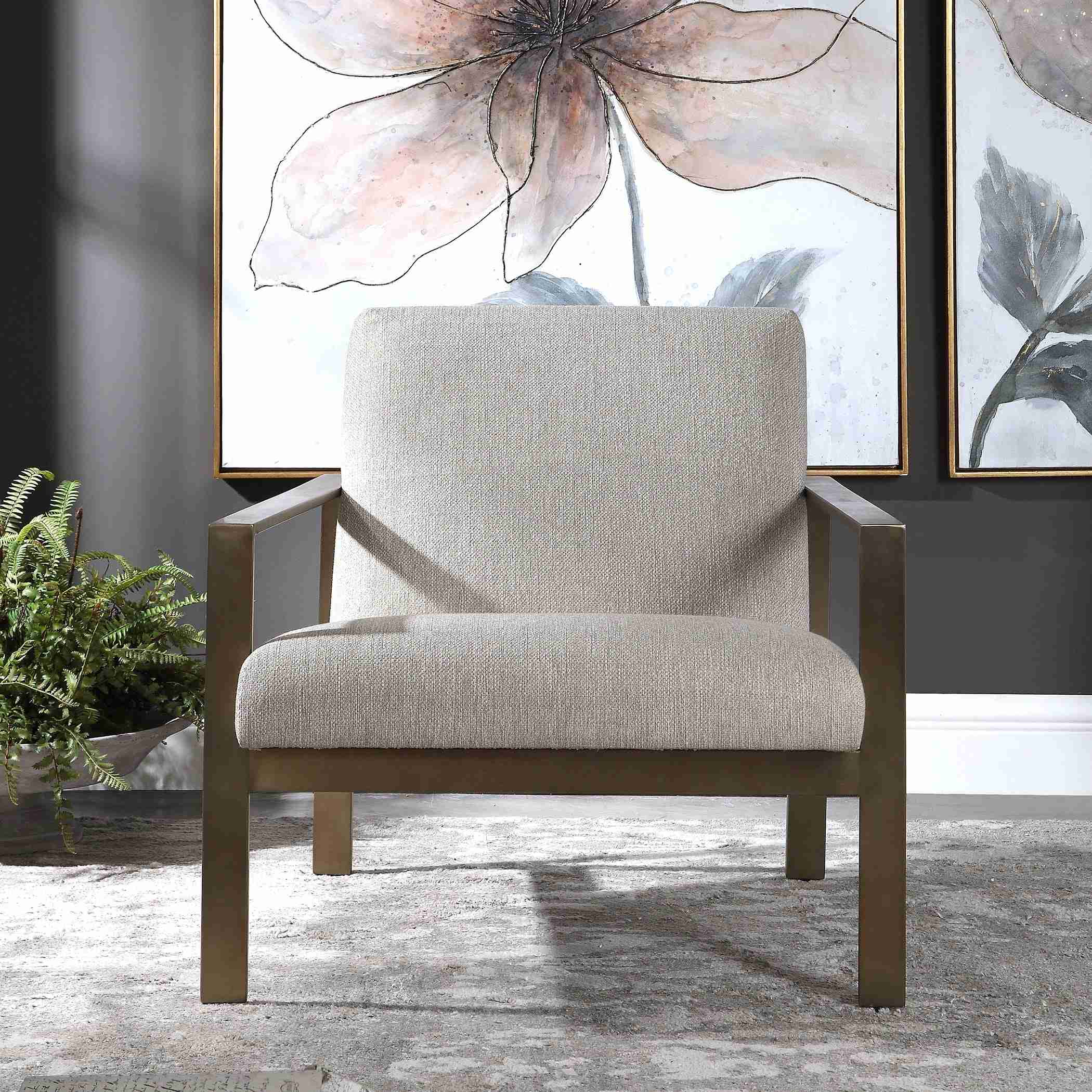 Wills - Contemporary Accent Chair - Beige - Image 2