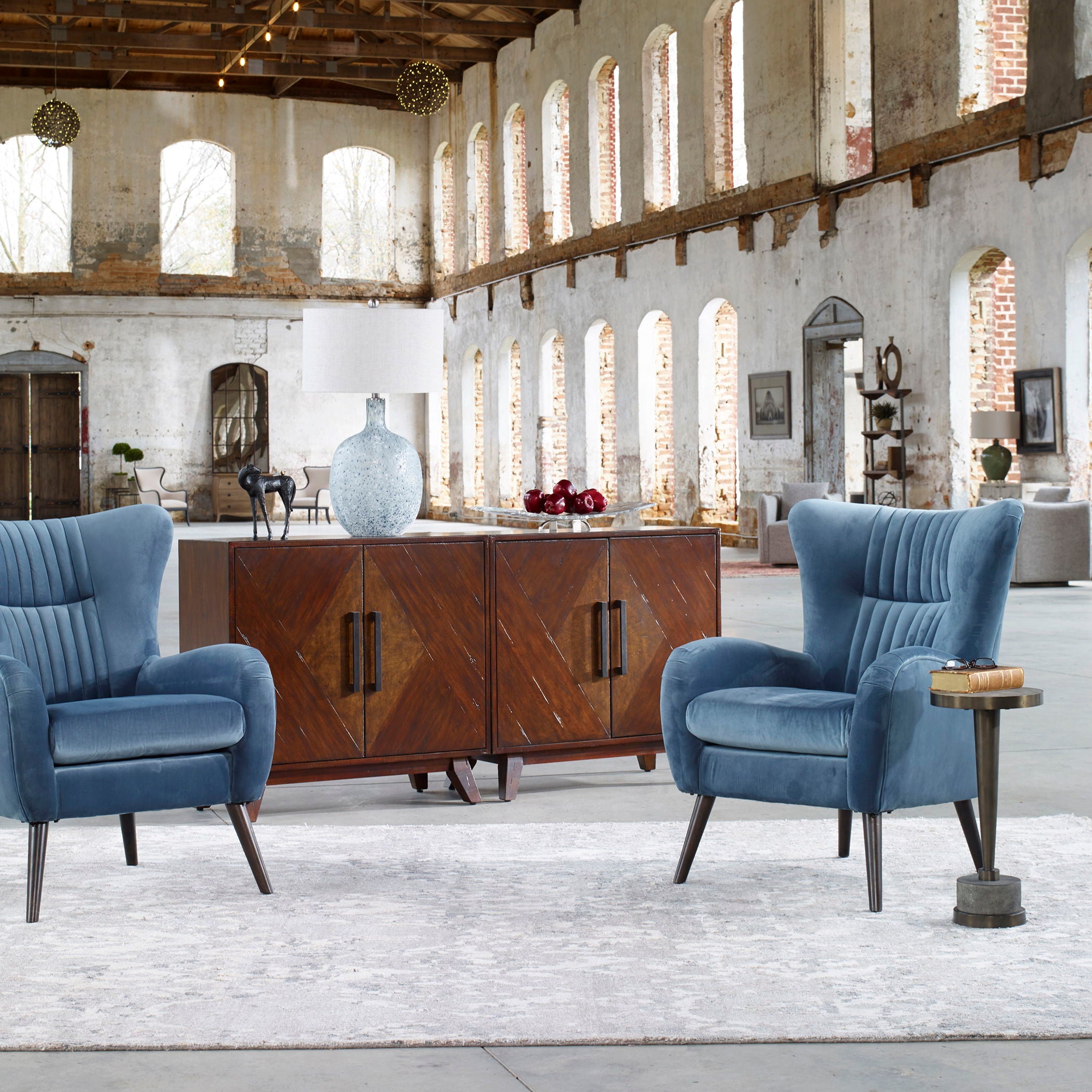 Dax - Mid-Century Accent Chair - Blue - Image 2
