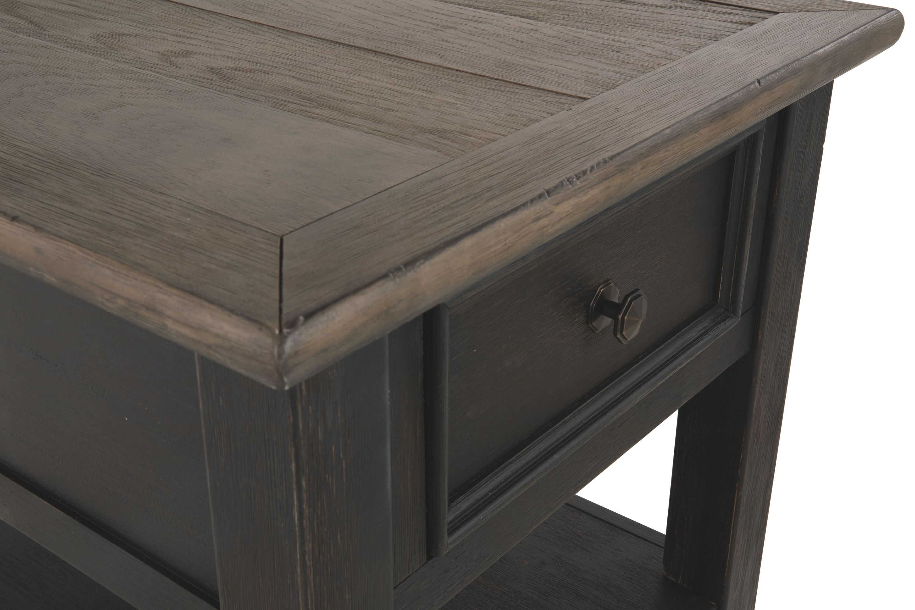 Tyler Creek - Rectangular End Table - Grayish Brown / Black - Image 2