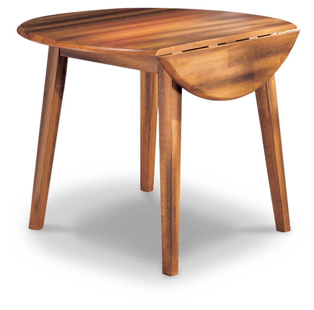 Berringer – Round DRM Drop Leaf Table – Rustic Brown