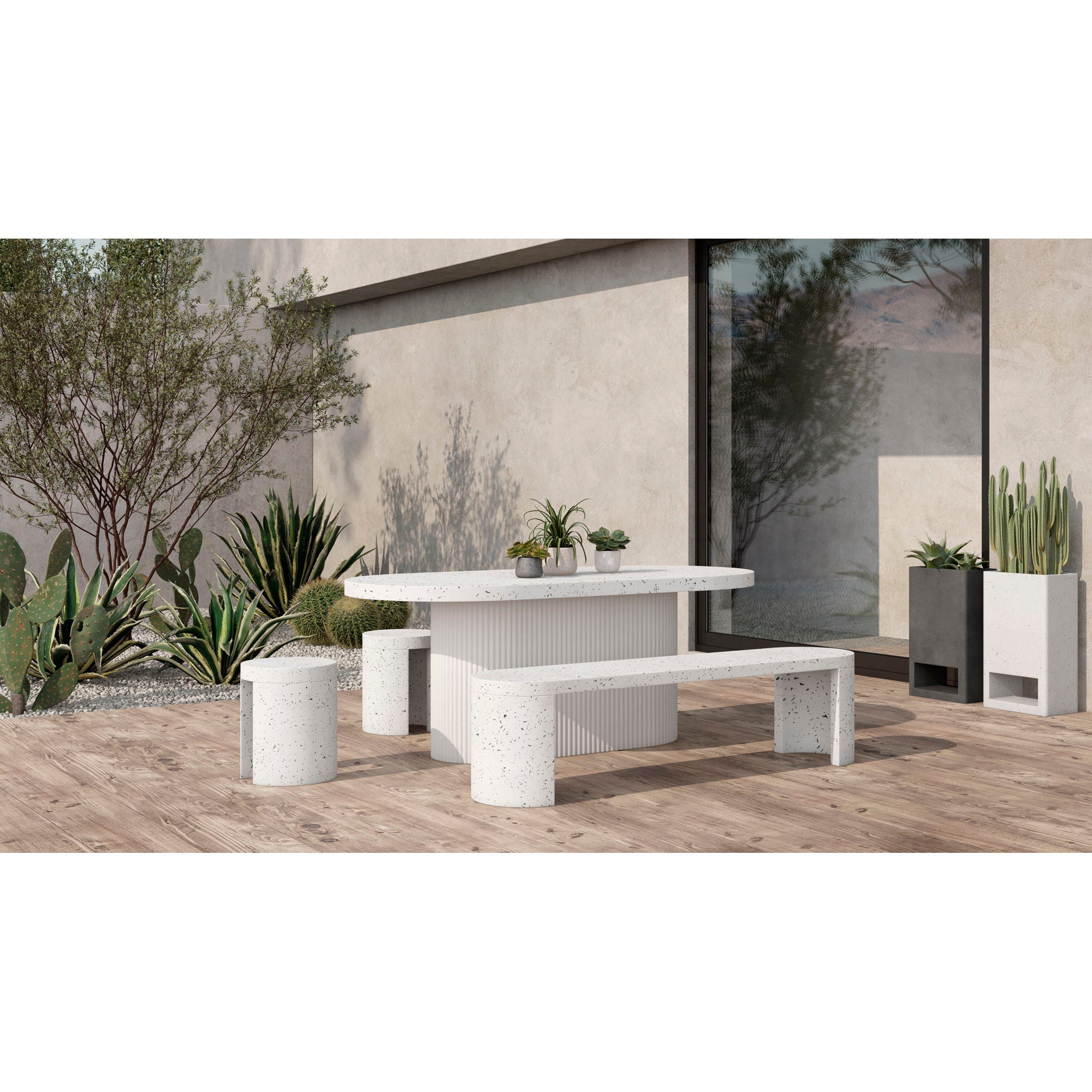 Lyon - Outdoor Bench - White - Image 2