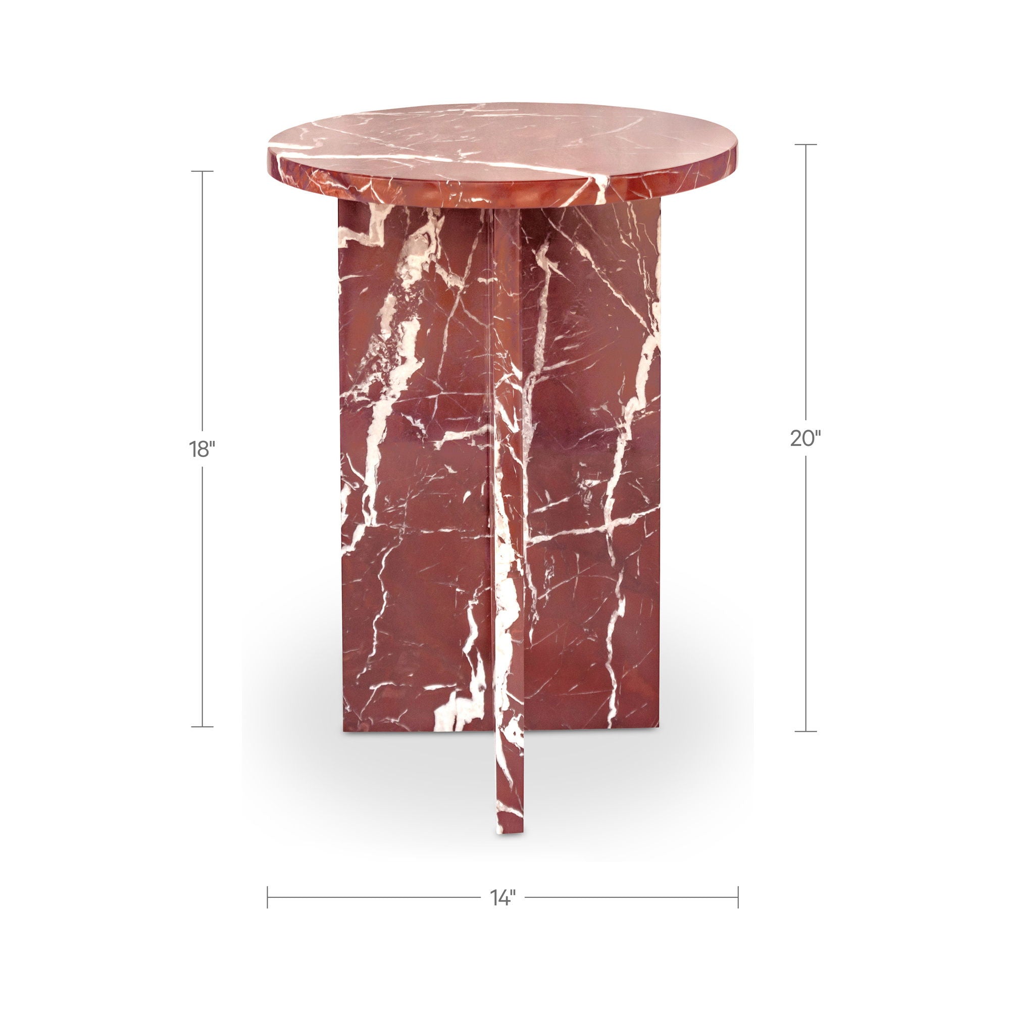 Grace - Accent Table Levante Marble - Red / Rosso - Image 2
