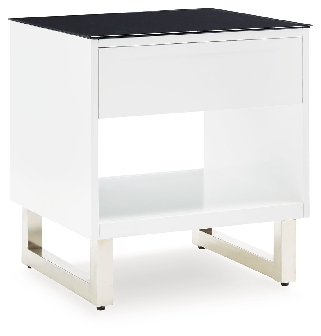 Gardoni - Rectangular End Table - White / Black - Image 2