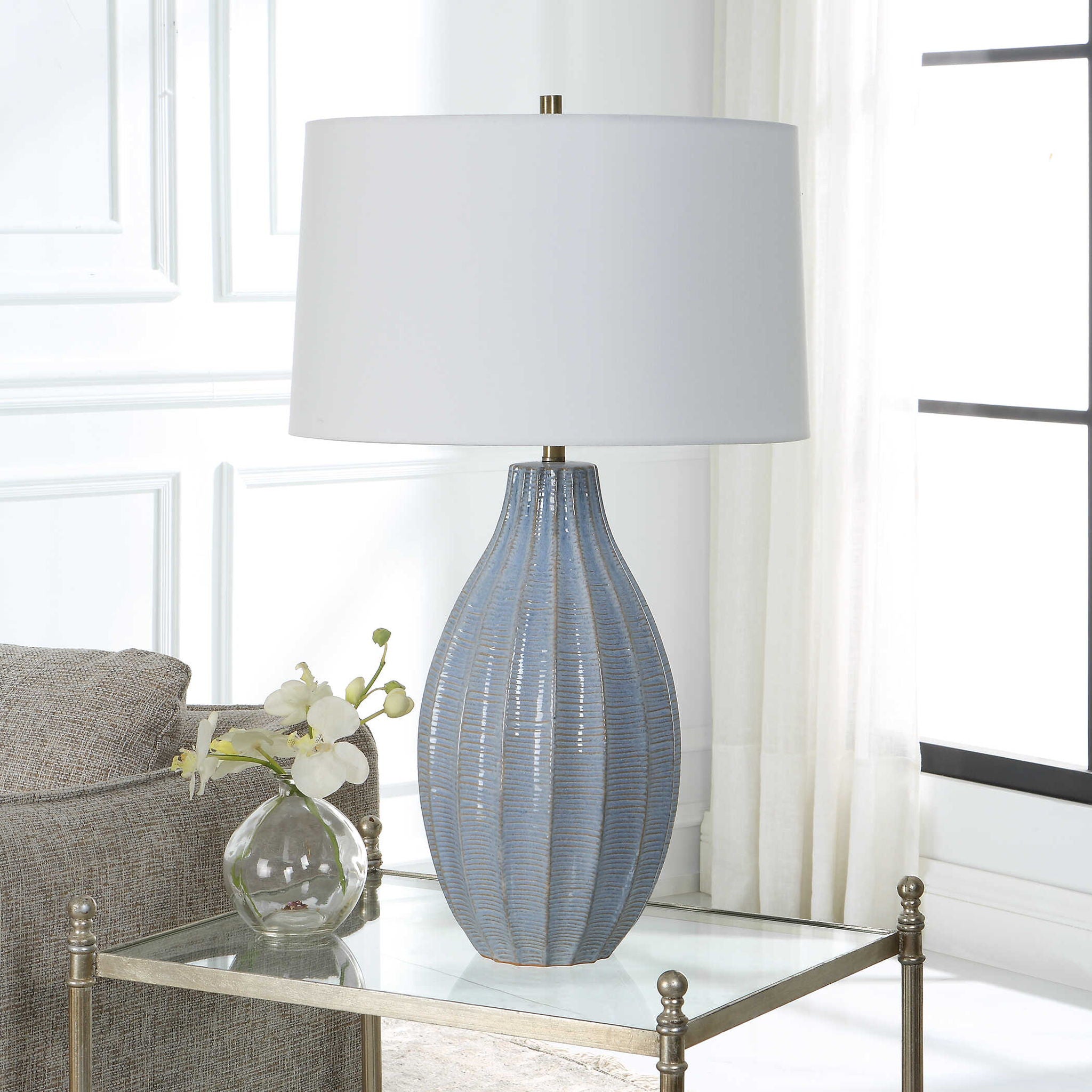 Veston - Blue Glaze Table Lamp - Image 2