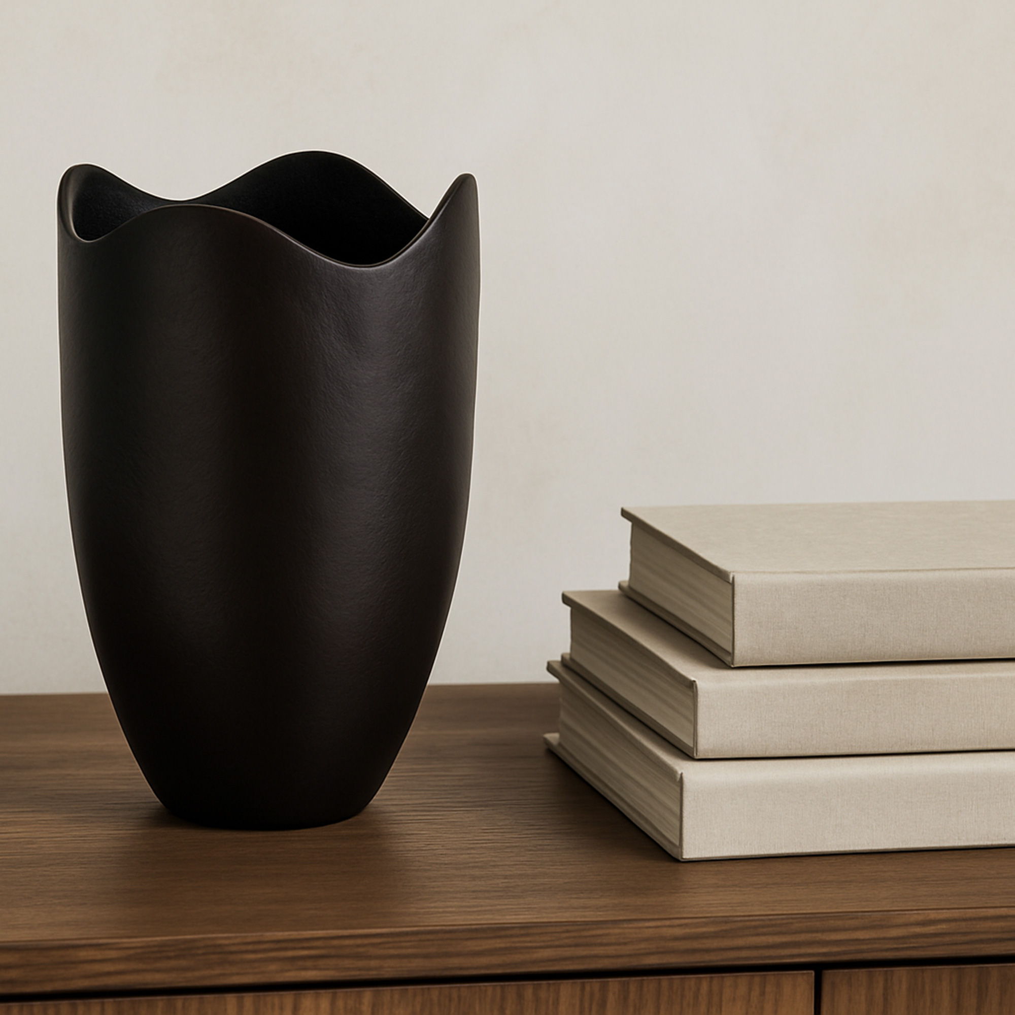 Athena - Cast Aluminum Vase - Blackened Bronze / Brown - Image 2