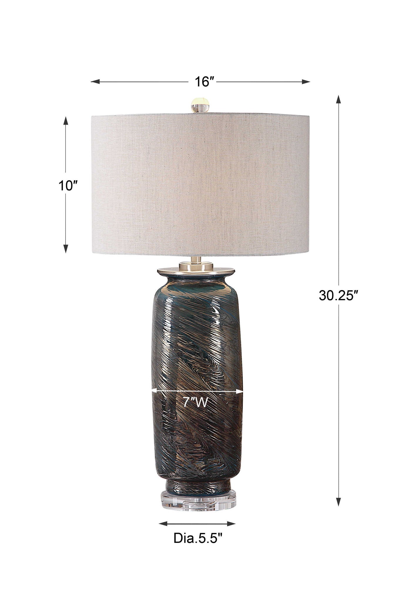 Olesya - Swirl Glass Table Lamp - Blue - Image 2