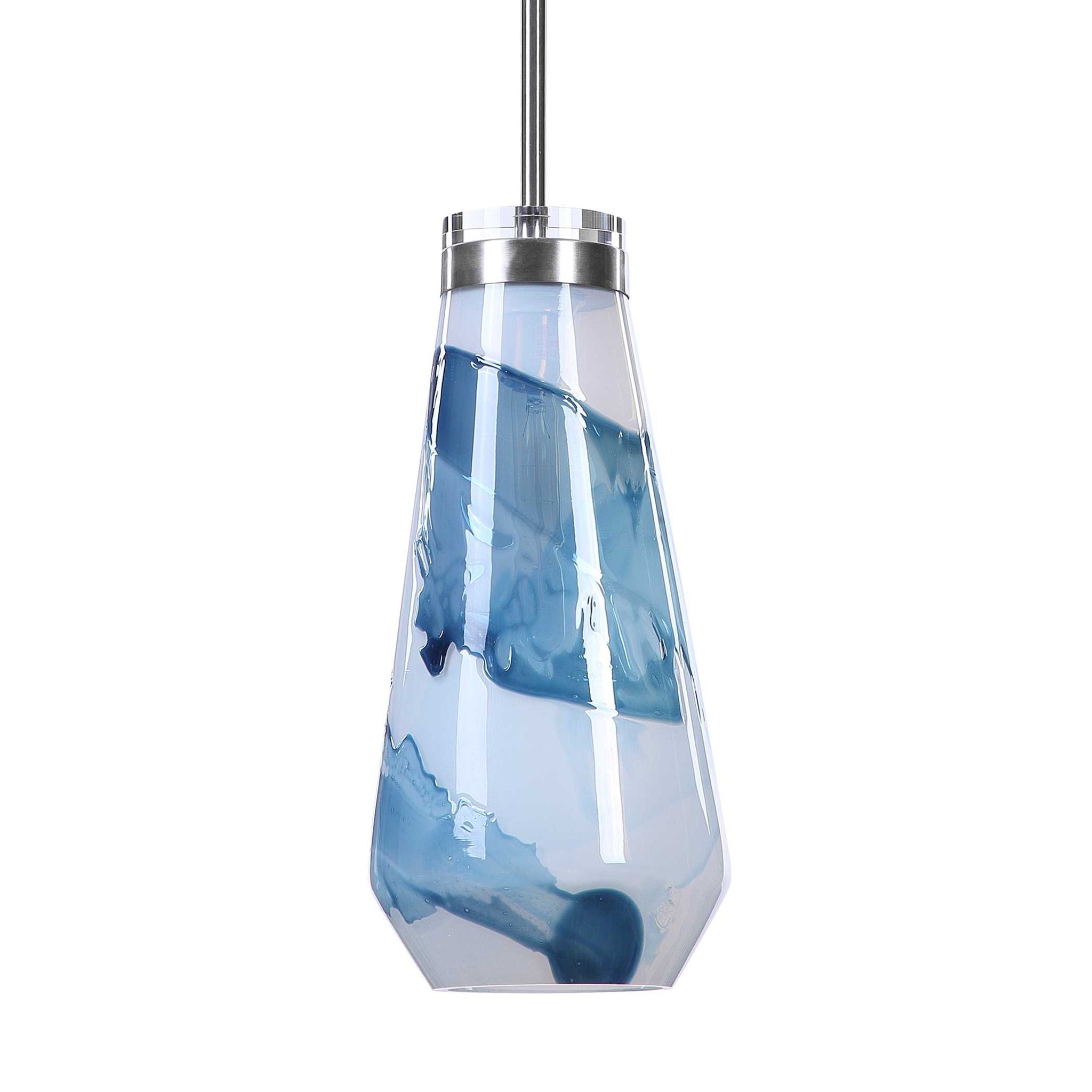 Windswept - 1 Light Mini Pendant - Blue & White - Image 2