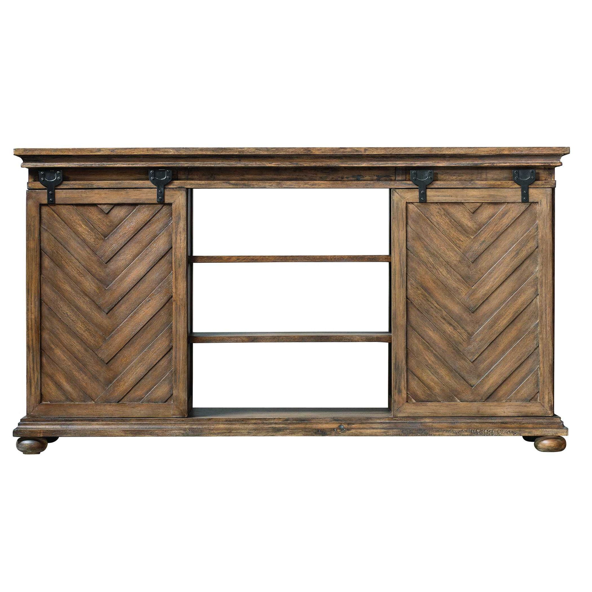 Primalia - Barn Door Media Console - Light Brown - Image 2