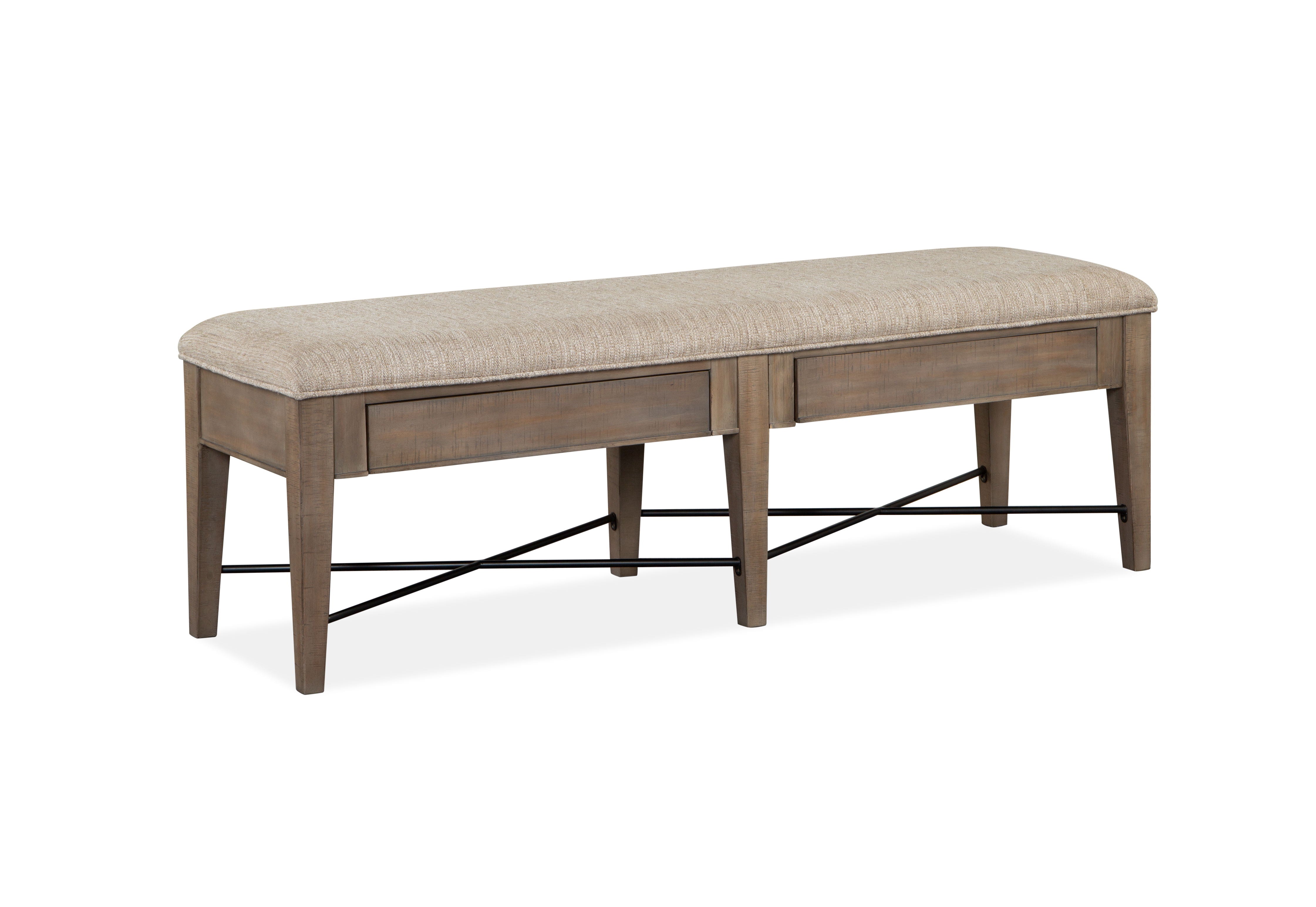 Paxton Place - Bench With Upholstered Seat - Dovetail Gray - Image 2
