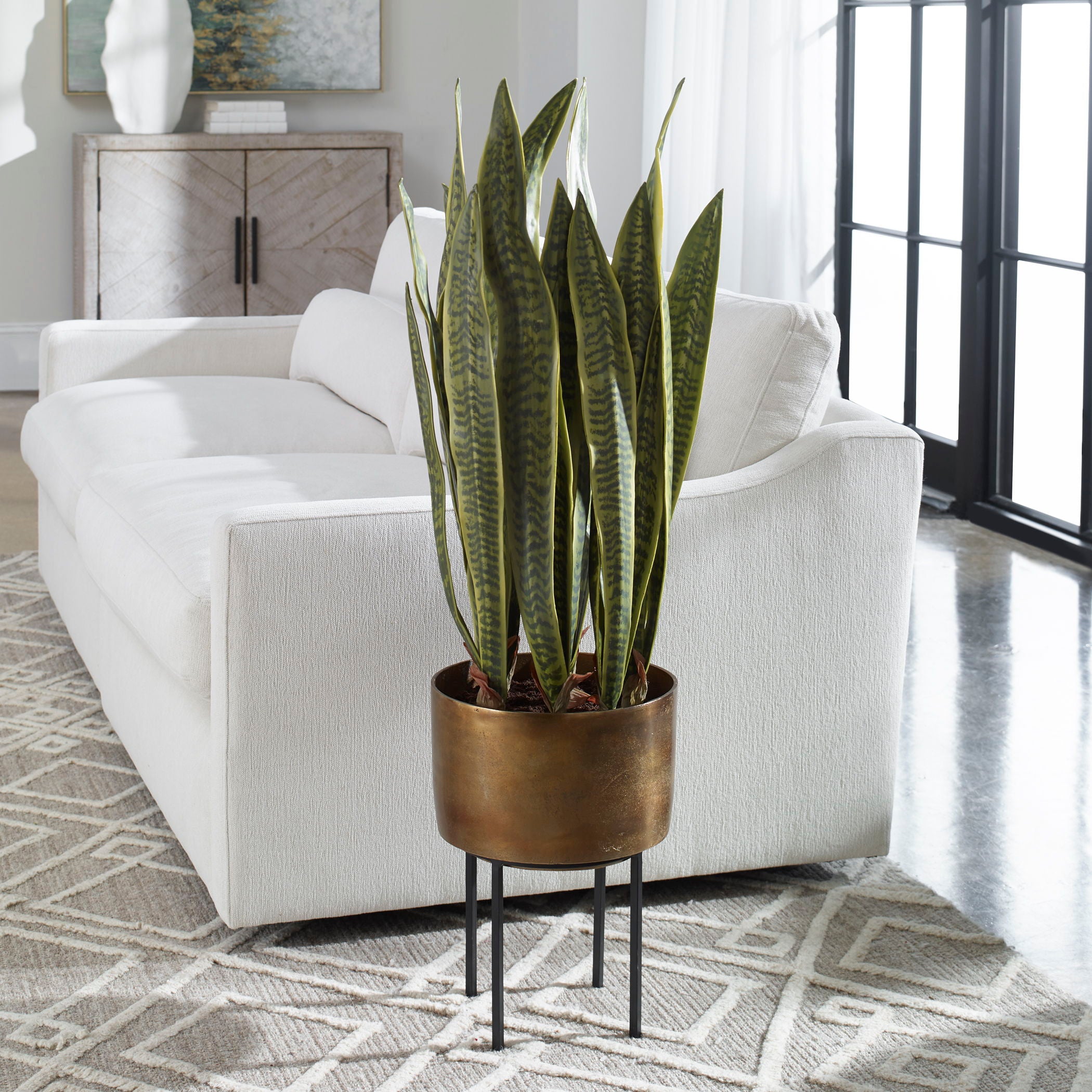 Fasita - Brass Planter (Set of 2) - Green - Image 2