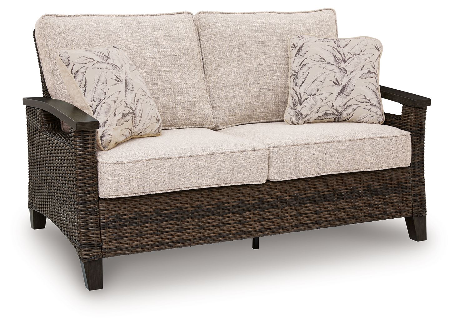 Monterey Point – Loveseat With Cushion – Dark Brown