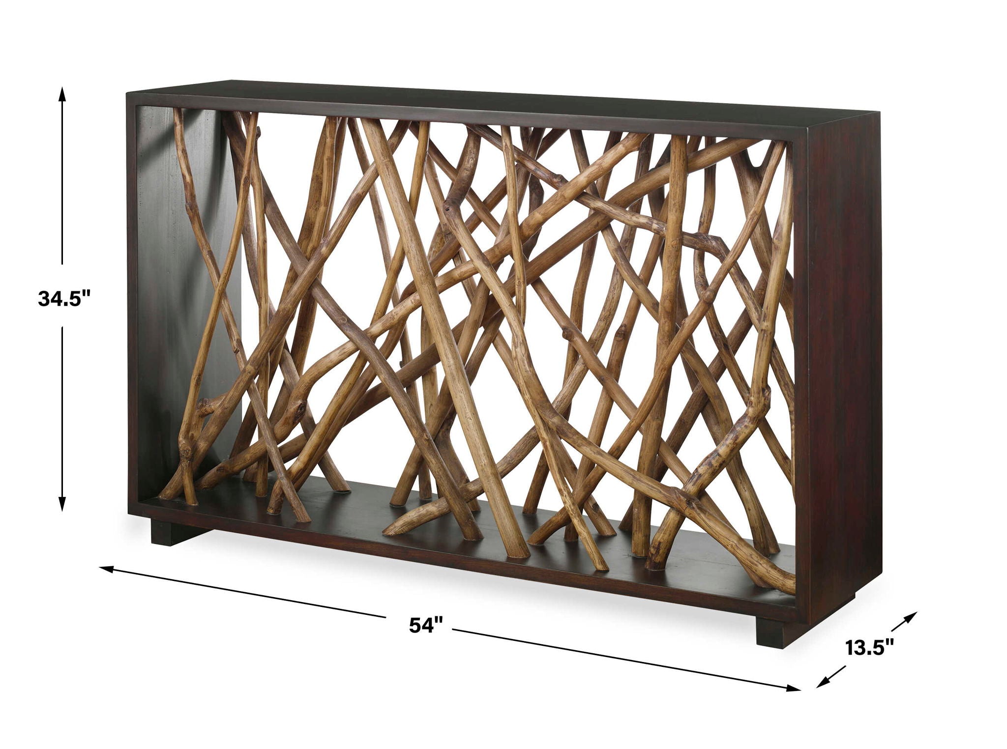 Teak Maze - Console Table - Dark Brown - Image 2
