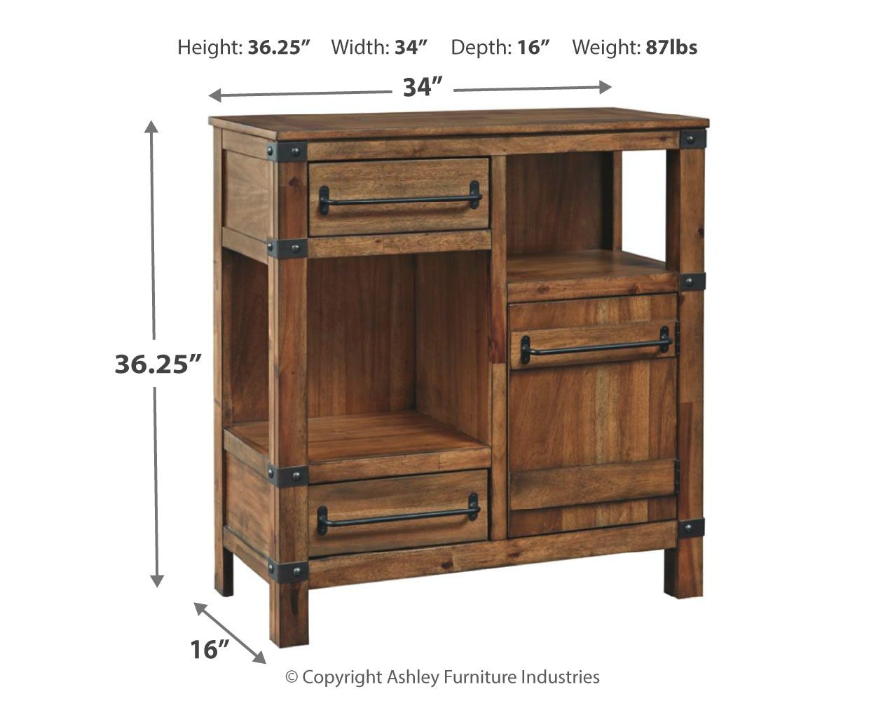 Roybeck - Accent Cabinet - Light Brown / Bronze - Image 3