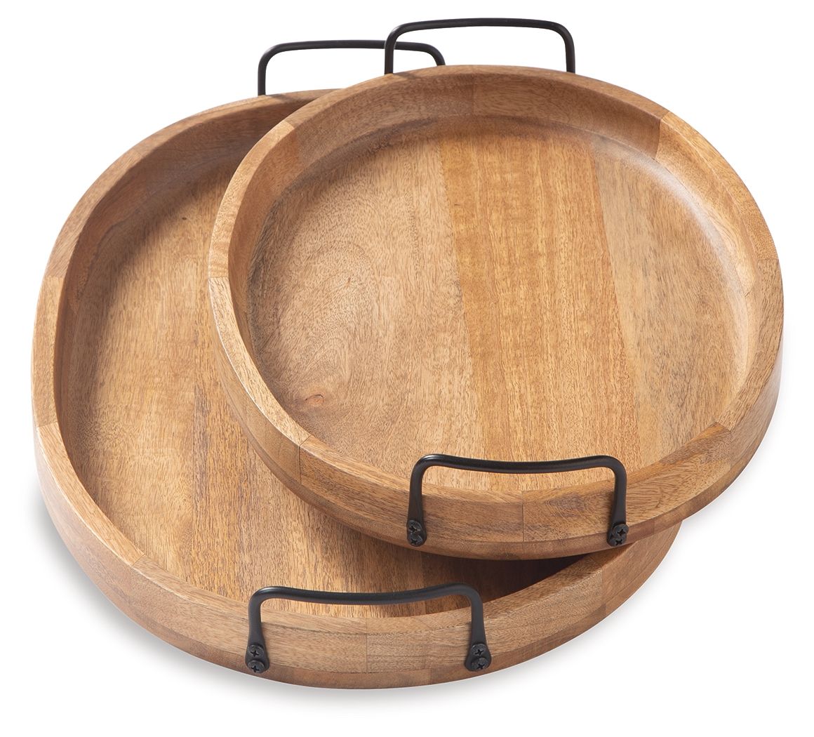 Jocelyne - Tray Set (Set of 2) - Brown / Black - Image 2
