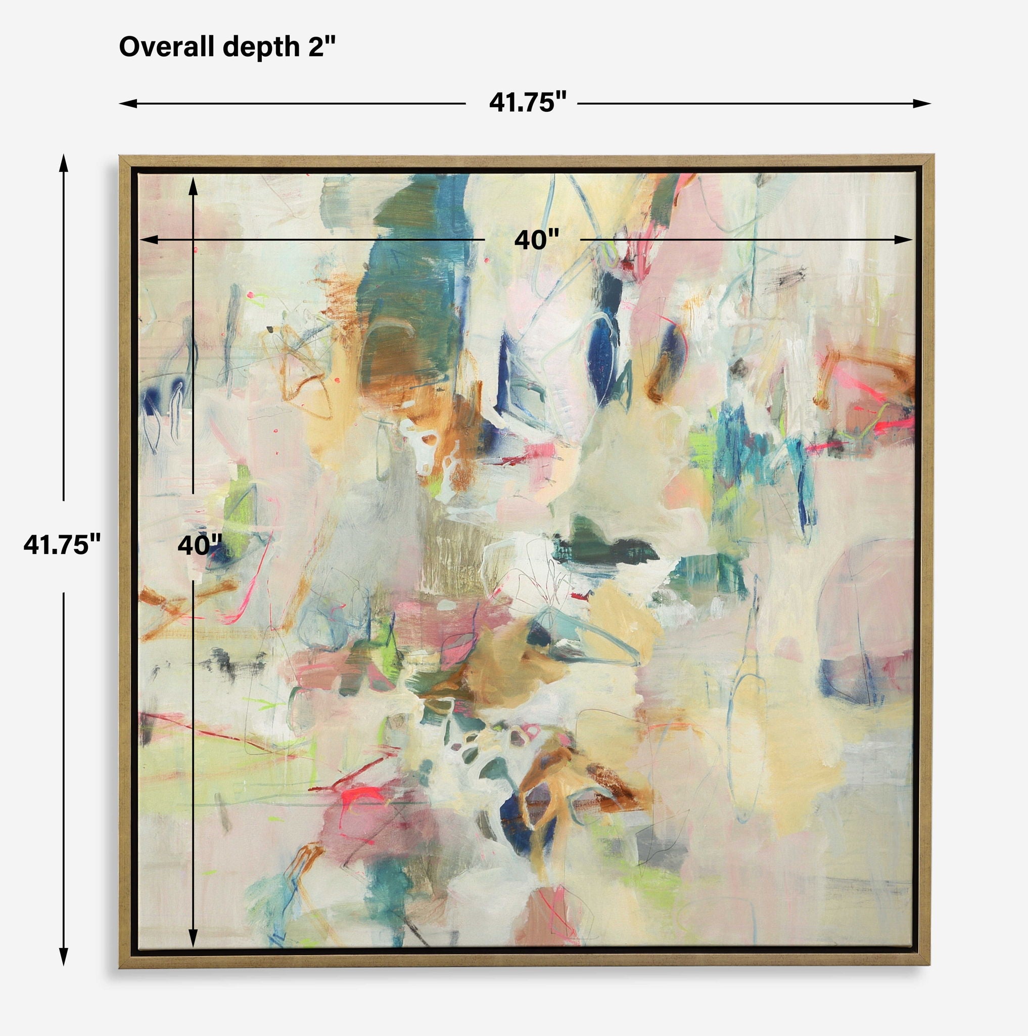 Party Time - Framed Abstract Art - Beige - Image 2