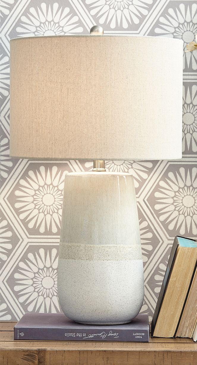 Shavon - Ceramic Table Lamp  - Beige / White - Image 2