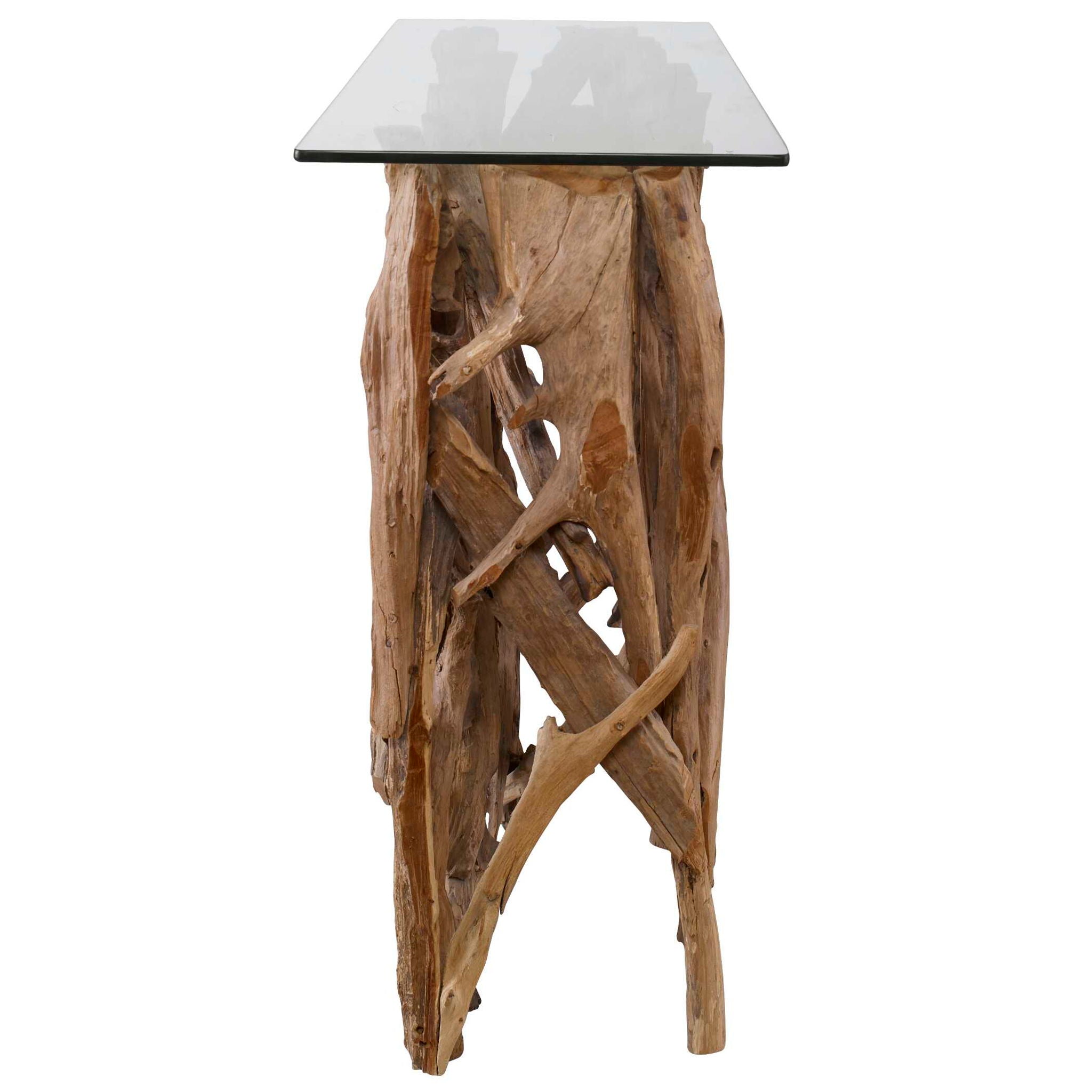 Teak Wood - Console - Light Brown - Image 2