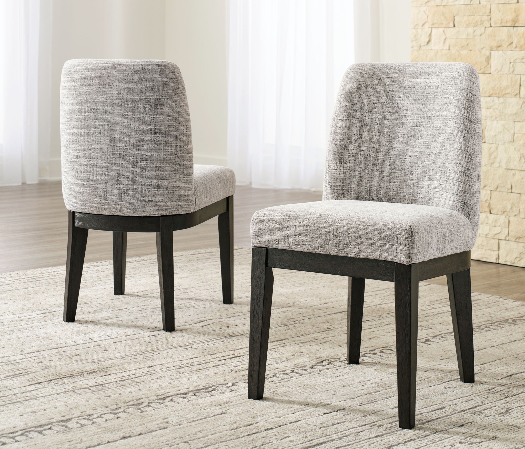Burkhaus - Dining UPH Side Chair (Set of 2) - Beige / Dark Brown - Image 1