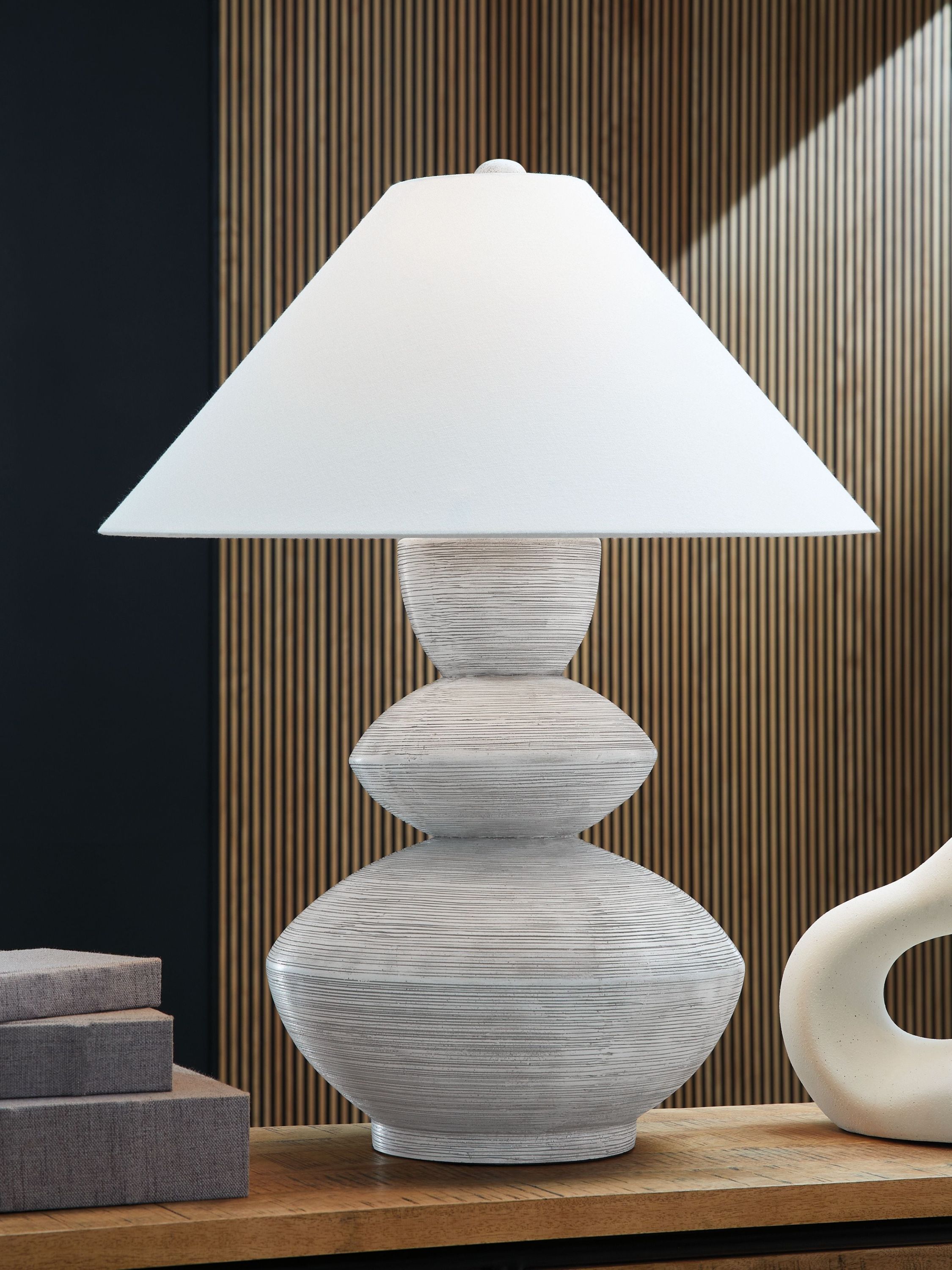 Brickdon - Poly Table Lamp - Distressed White - Image 2