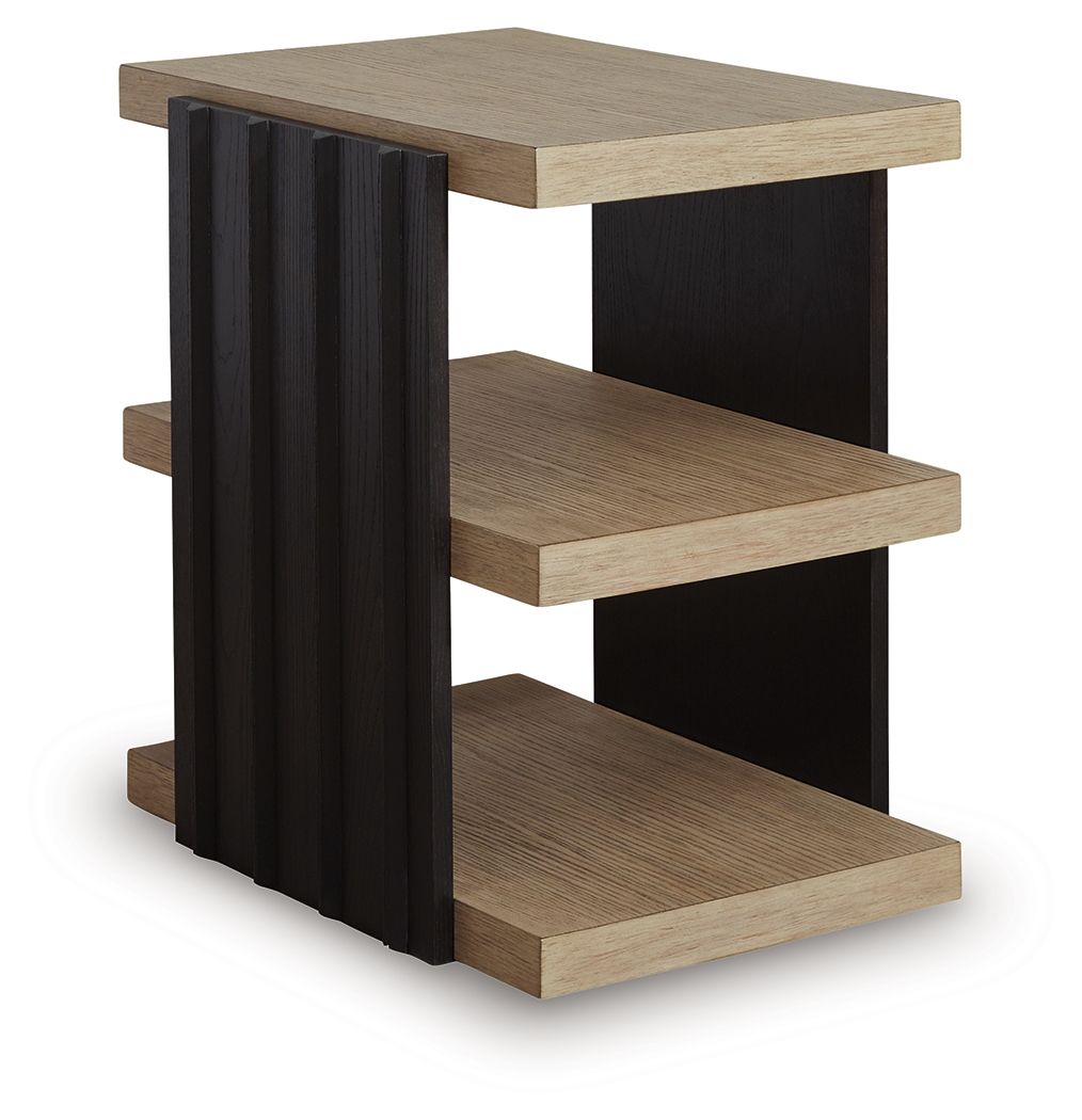 Rylandyn – Rectangular End Table – Black / Light Brown