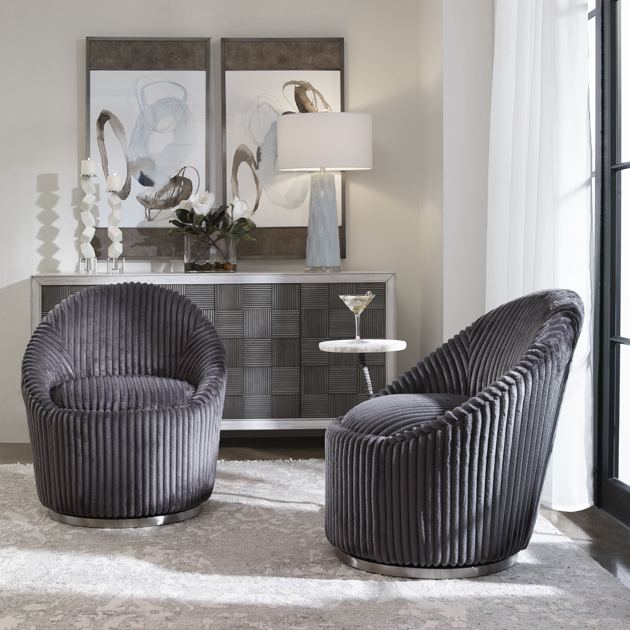 Crue - Fabric Swivel Chair - Image 3