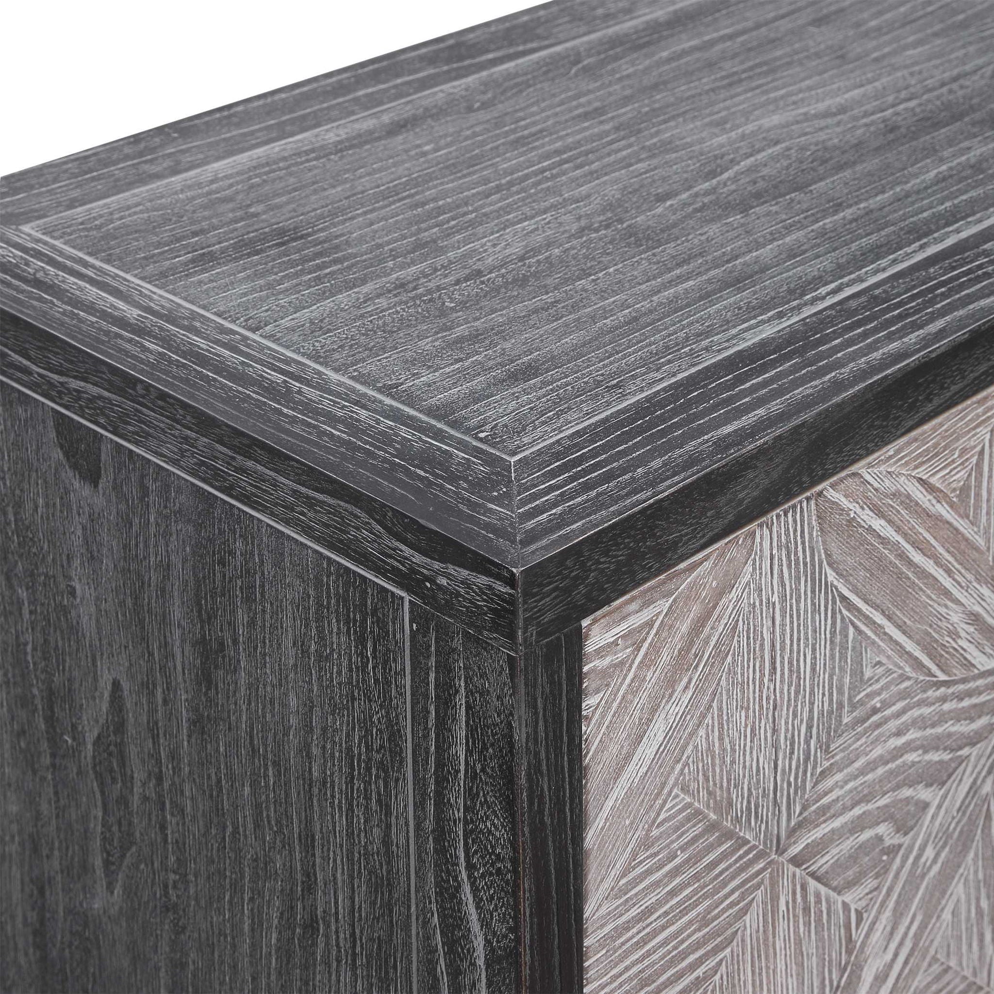 Laurentia - 2 Door Accent Cabinet - Black & Pearl Silver - Image 2