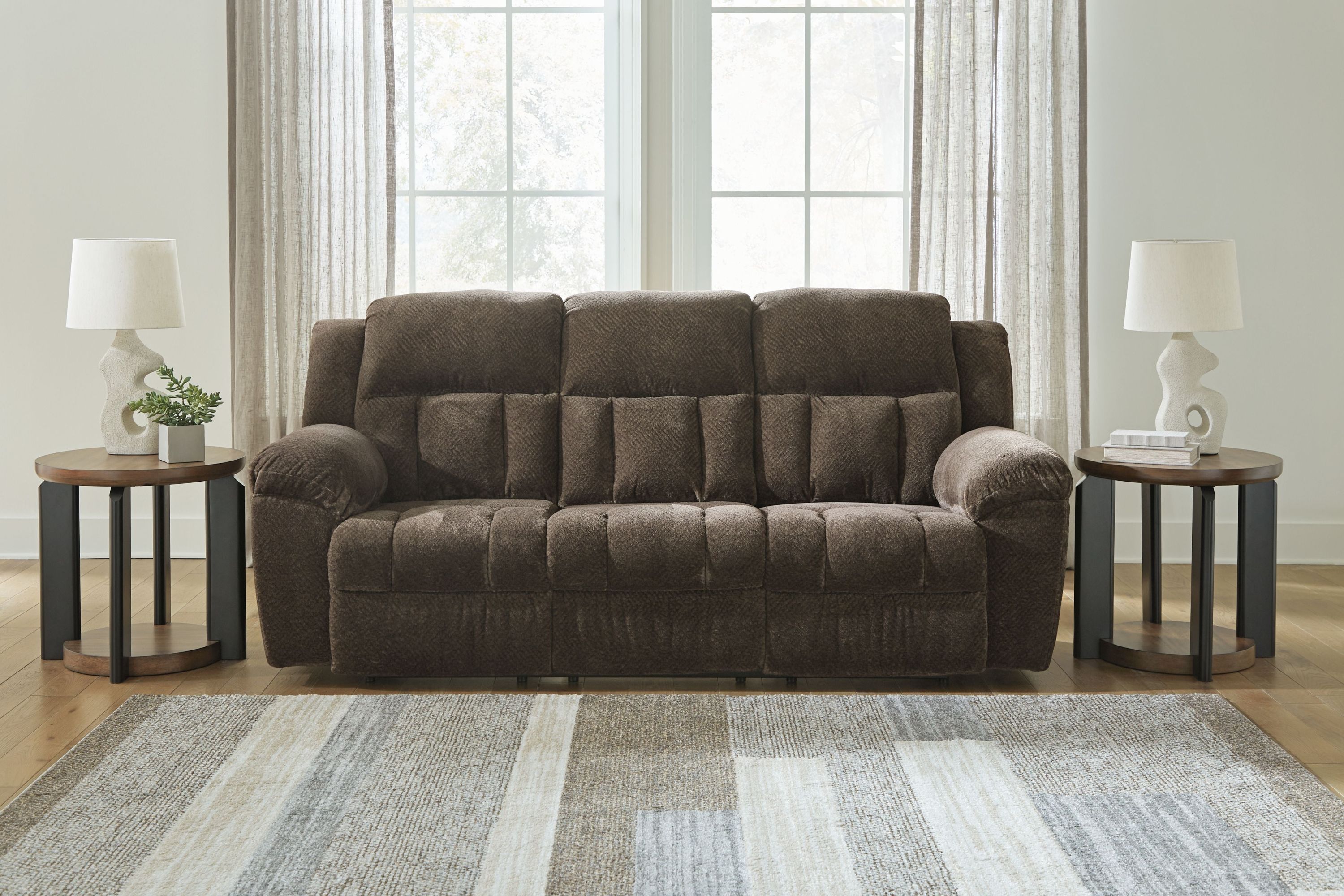 Frohn - Reclining Sofa - Fabric - Chocolate - Image 2