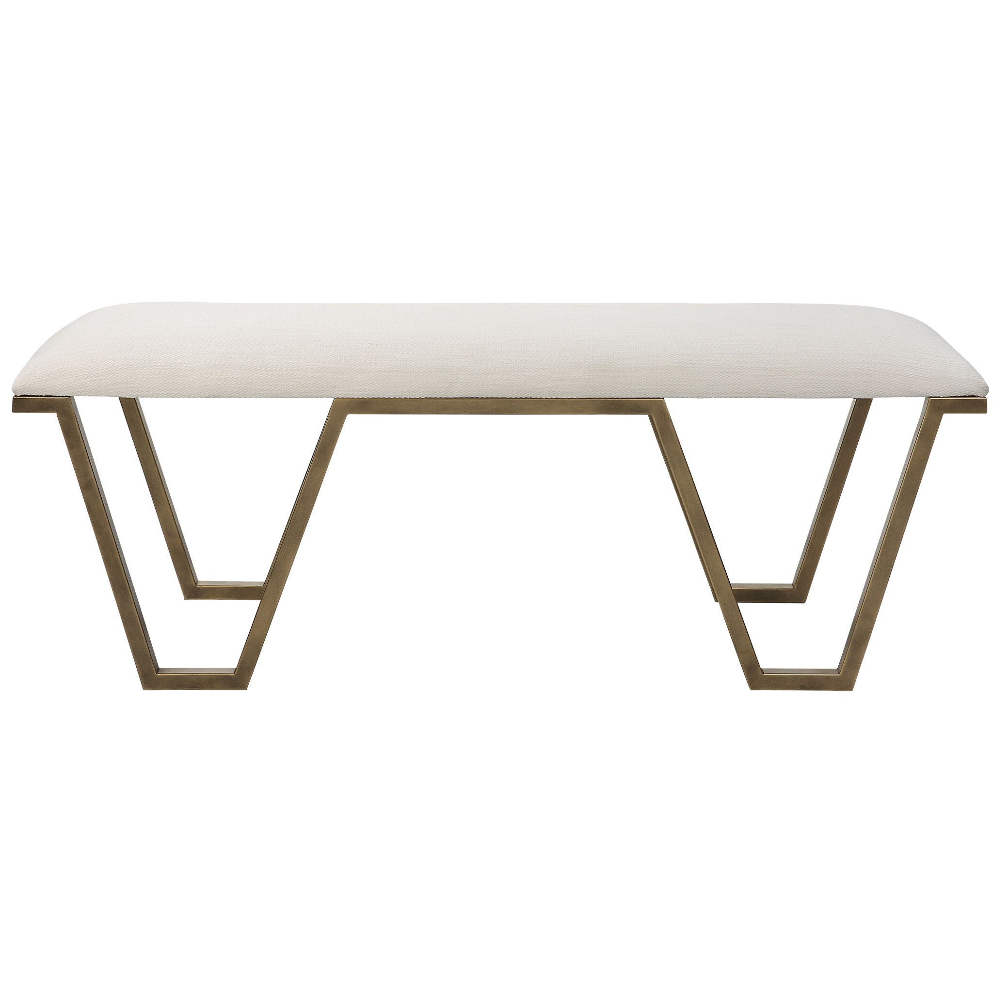 Farrah – Geometric Bench – White