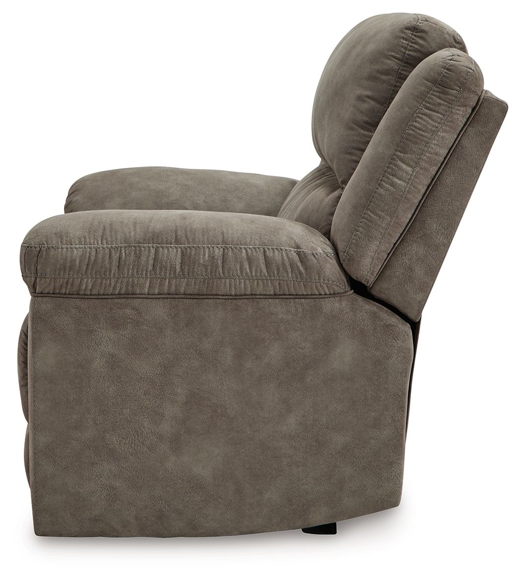 Laresview - Zero Wall Wide Seat Recliner - Faux Leather - Fossil - Image 2
