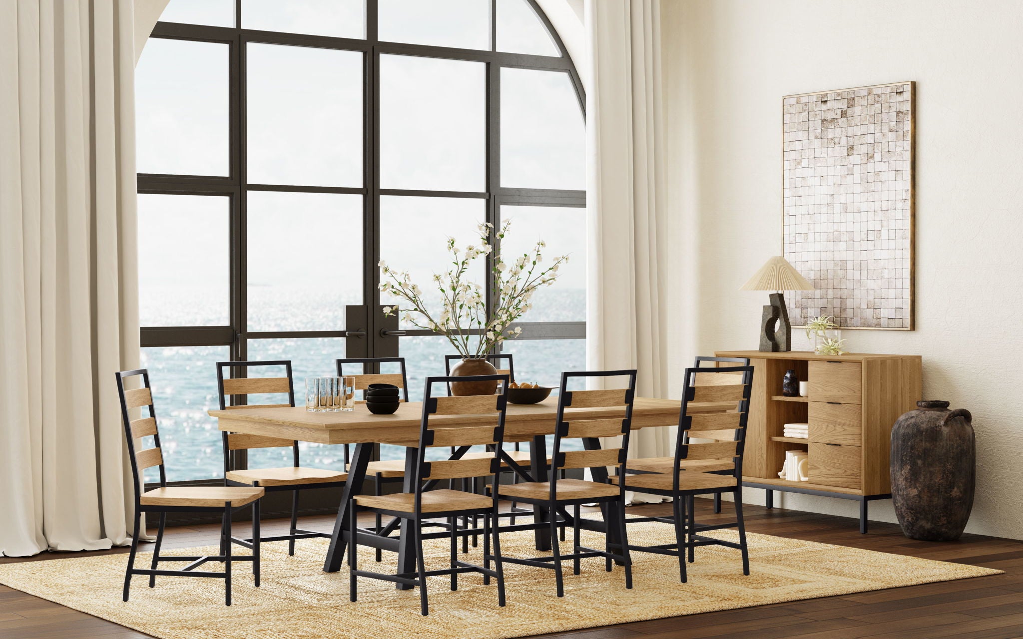 Newport - Trestle Table - Natural Oak - Image 2