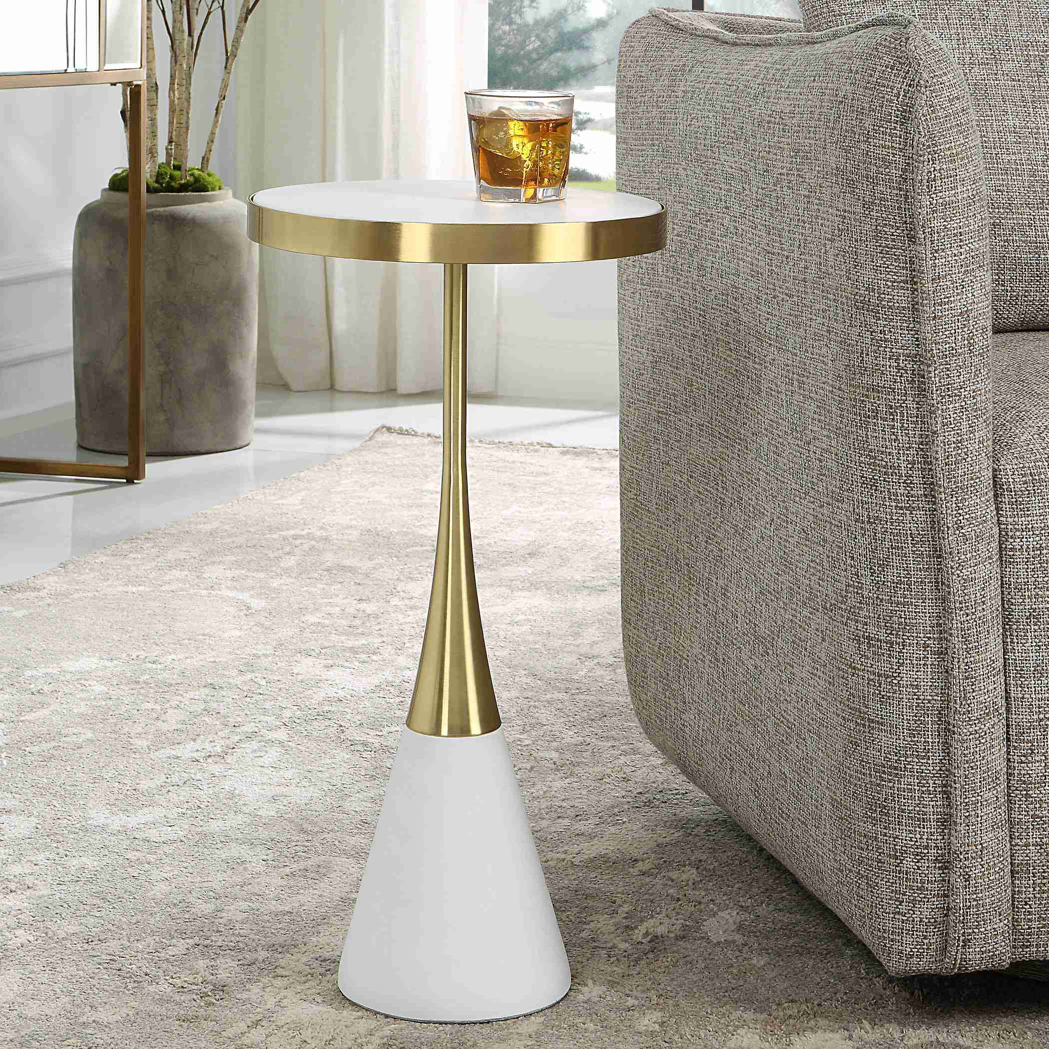 Apex - White Concrete Accent Table - Image 2