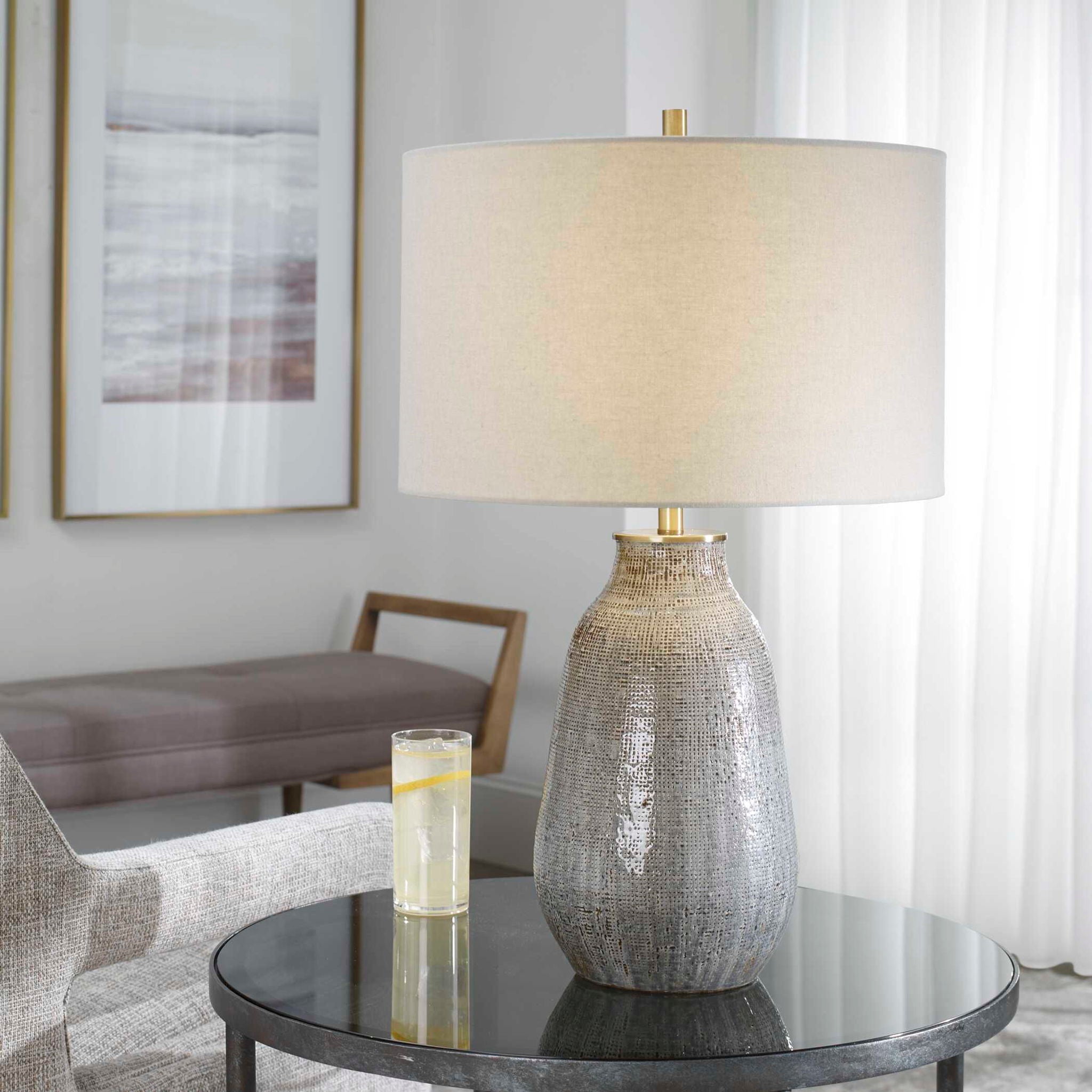 Monacan - Textured Table Lamp - Gray - Image 2