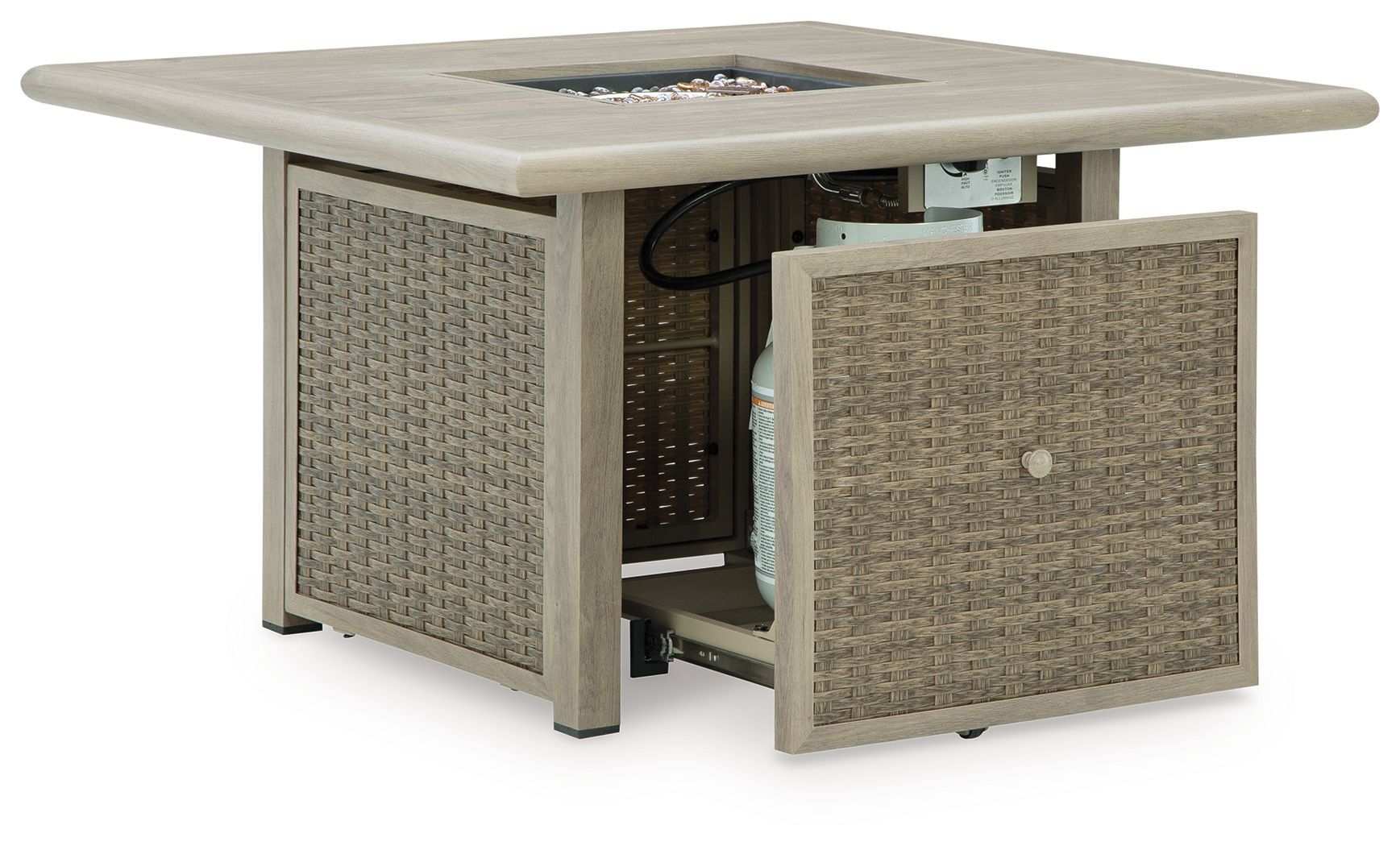 Cliff Trails - Square Fire Pit Table - Beige - Image 2