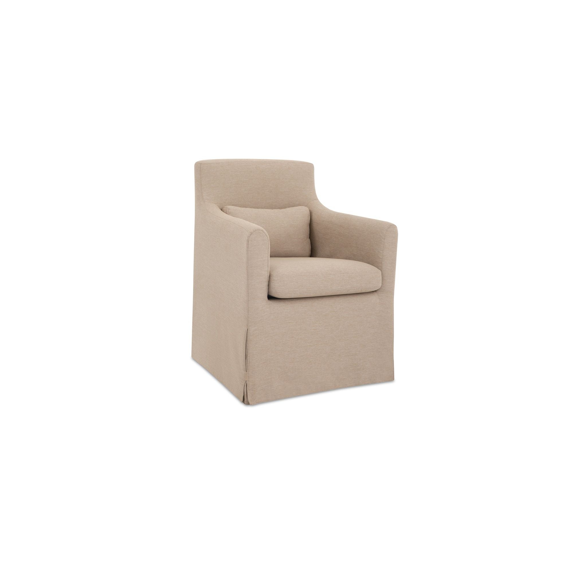 Lydia - Outdoor Slipcover Dining Chair - Light Brown - Image 2