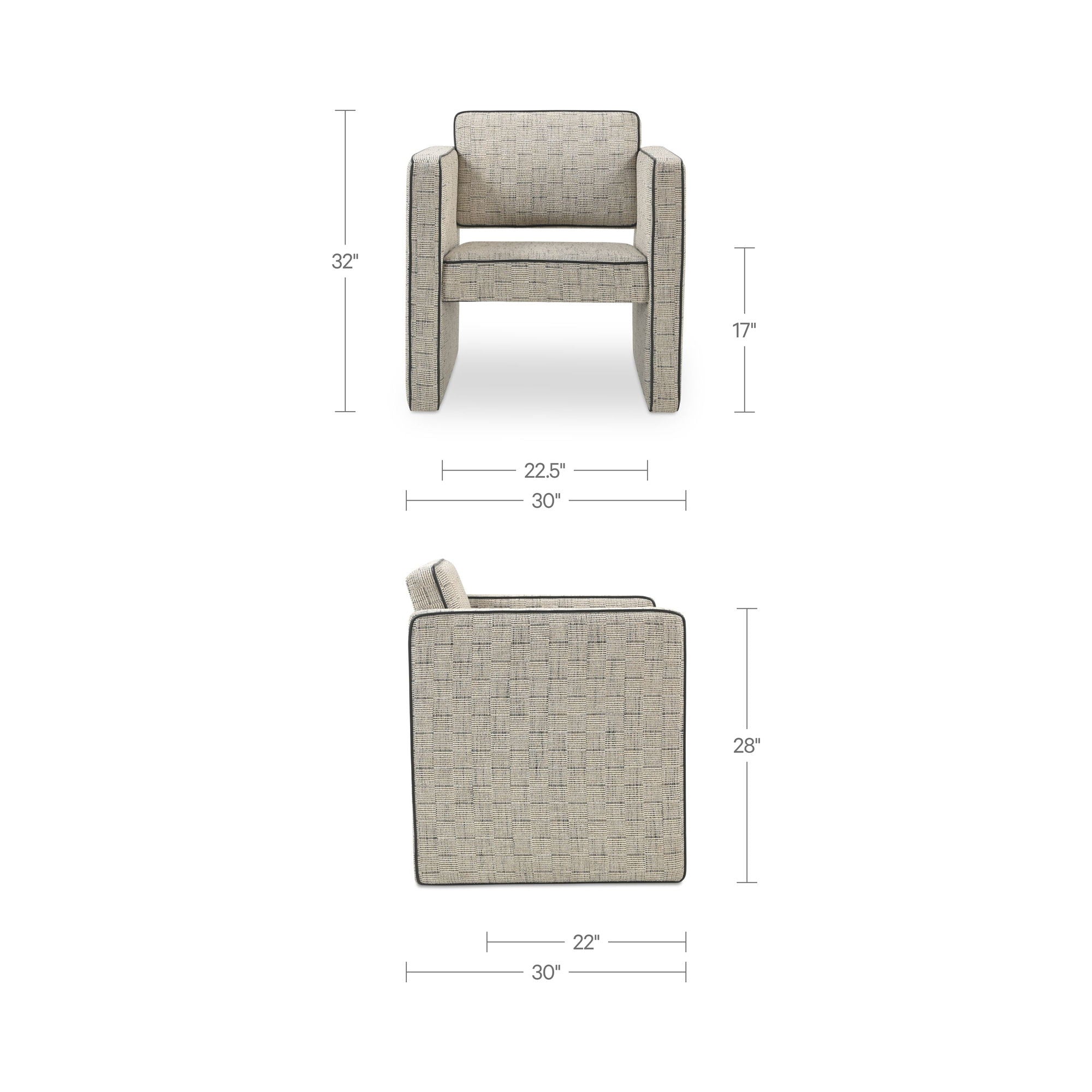 Harris - Accent Chair - Black / Beige Weave - Image 2