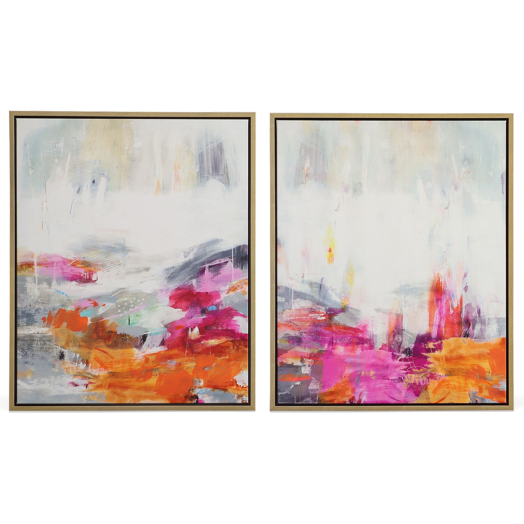 Color Theory – Framed Abstract Art (Set of 2) – Pink