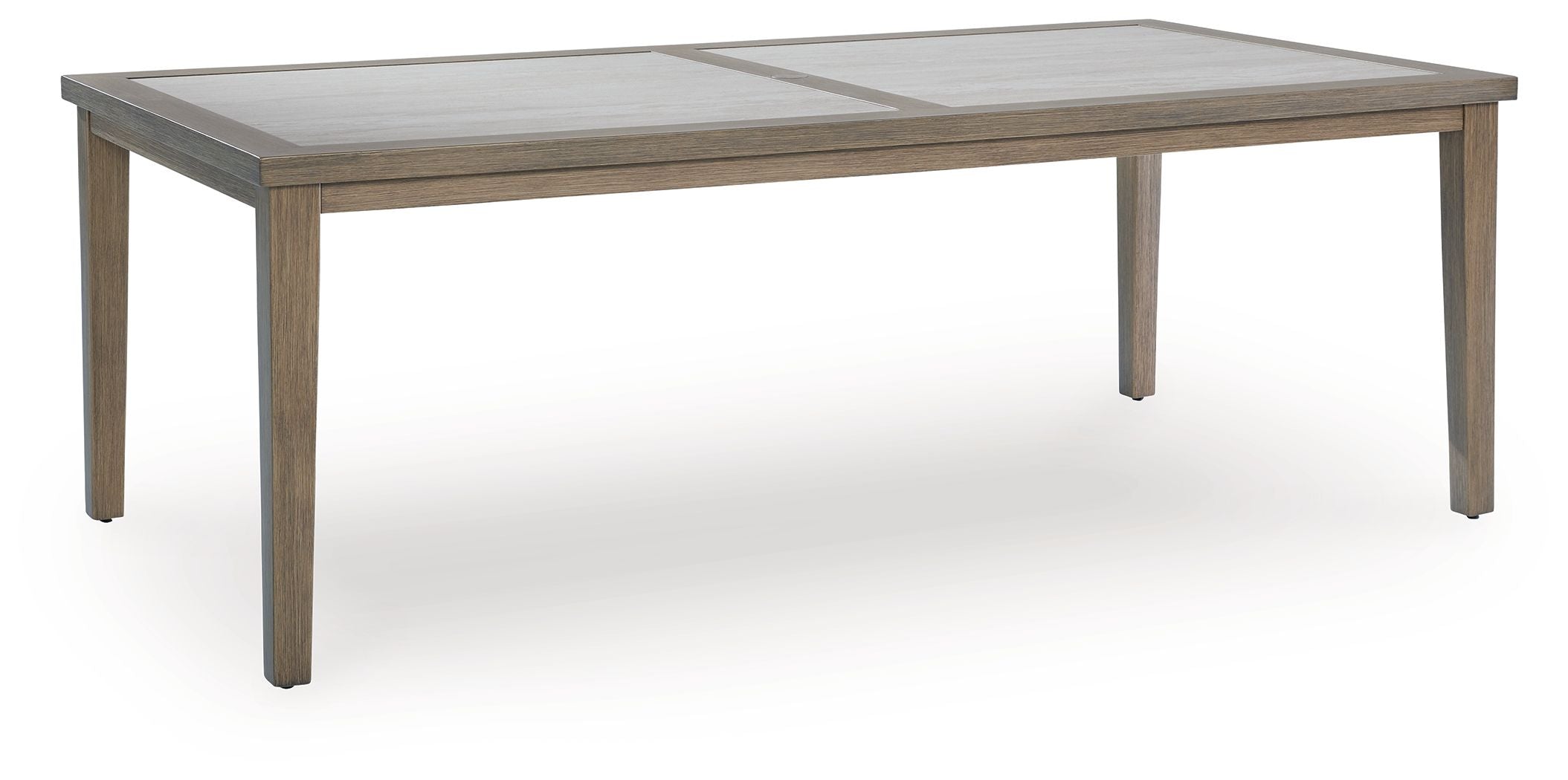 Rainier Ranch - Rectangle Dining Table With Umbrella Option - Brown / Beige - Image 1