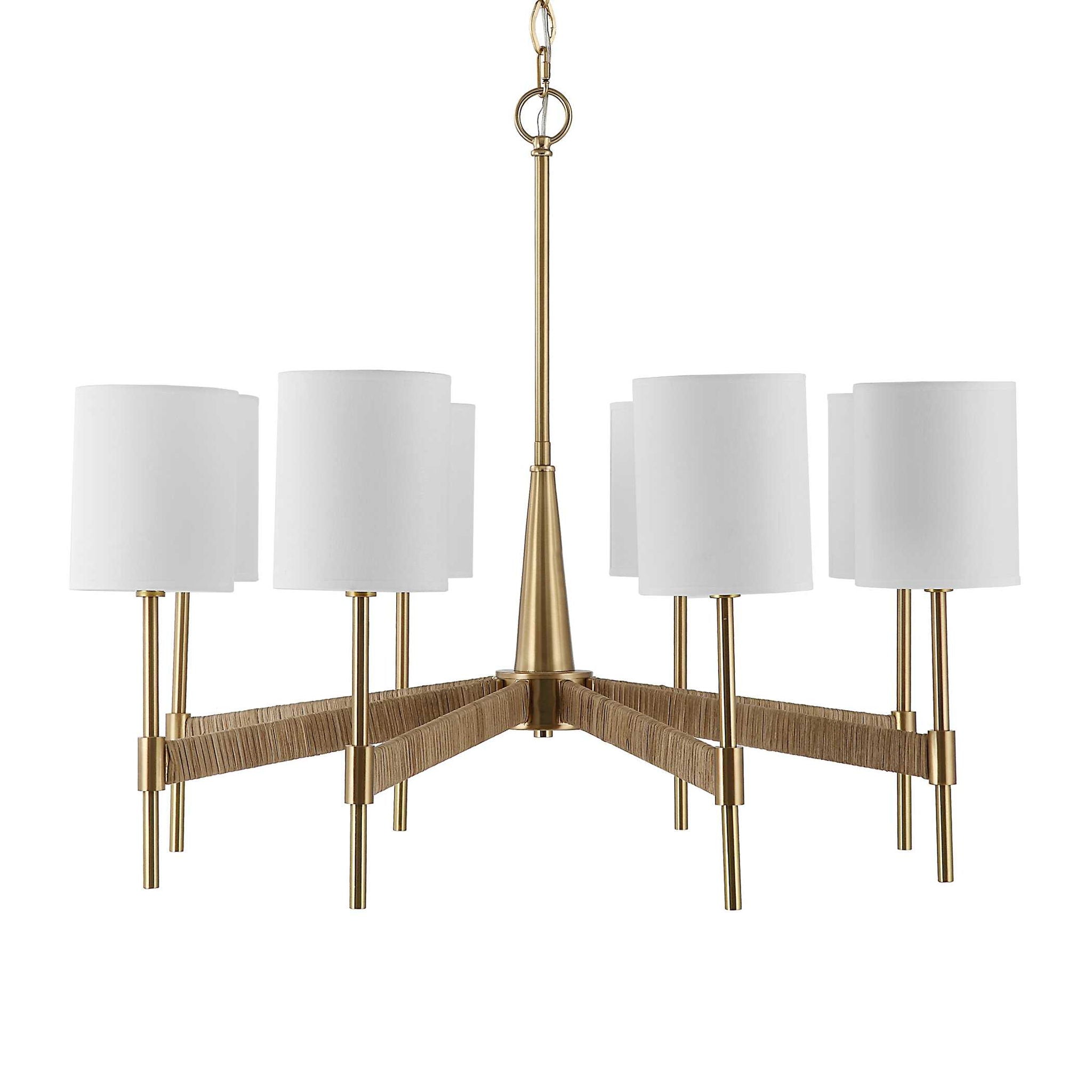 Lautoka - Rattan 8 Light Chandelier - Light Brown - Image 2