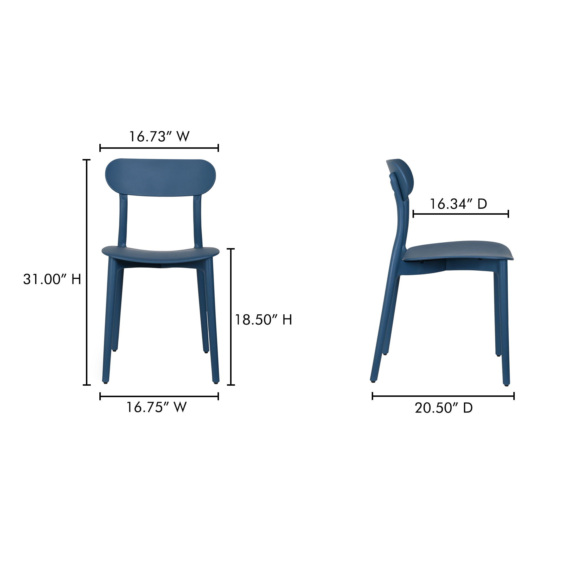 Kent - Outdoor Dining Chair (Set of 2) - Navy - Image 2