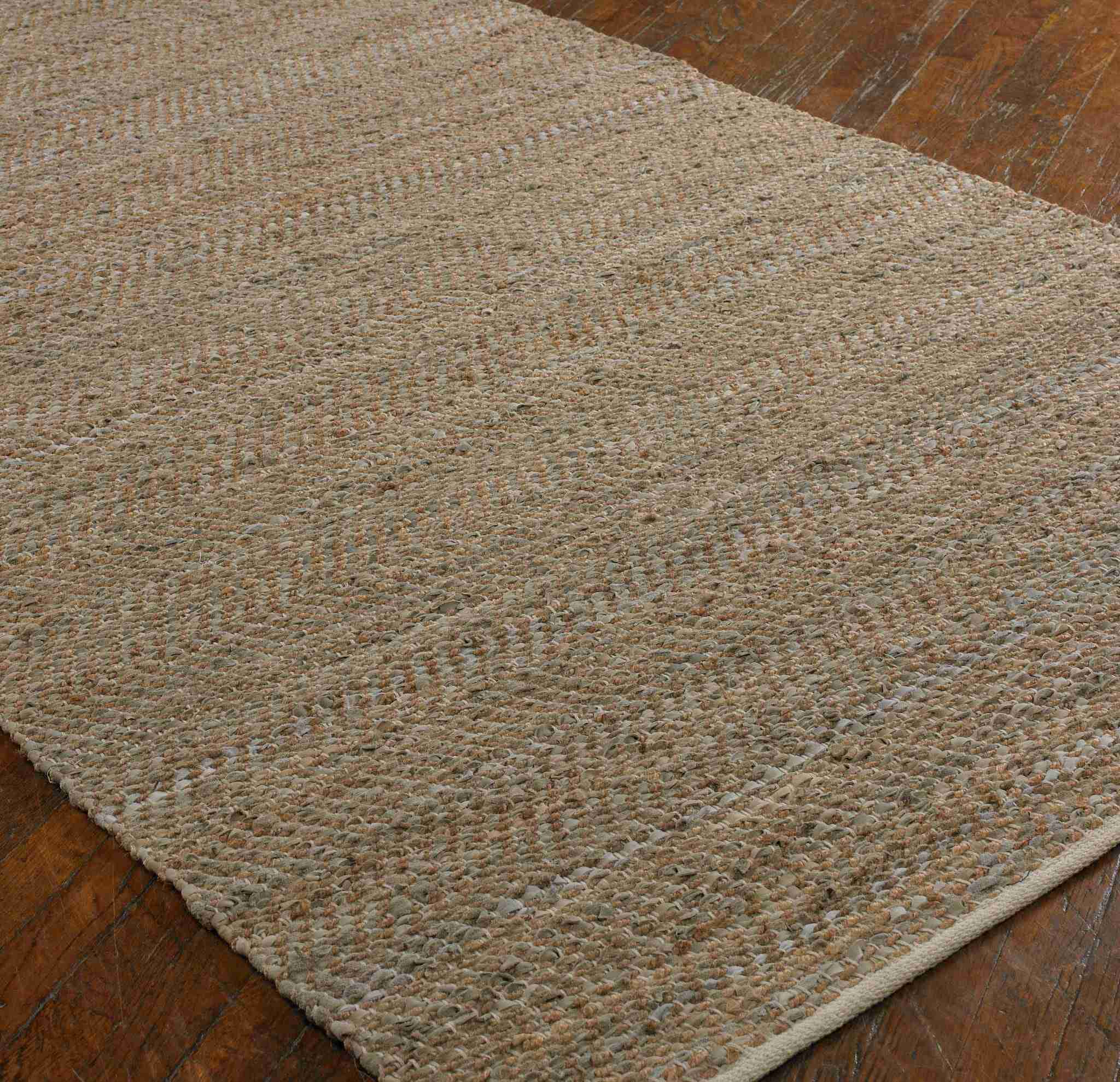 Tobais - Rescued Leather & Fabric Rug - Image 2