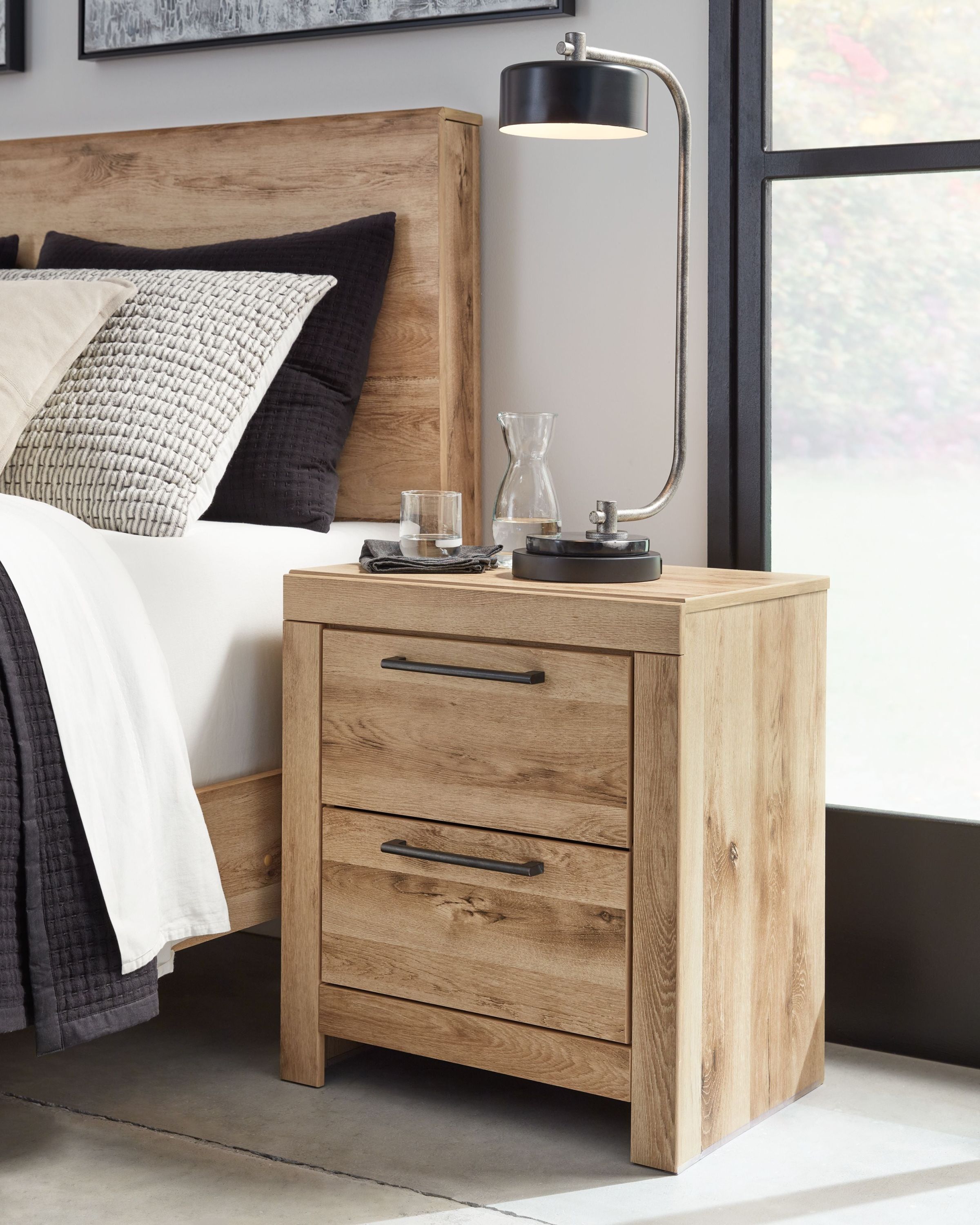 Hyanna - Two Drawer Night Stand - Tan Brown - Image 3