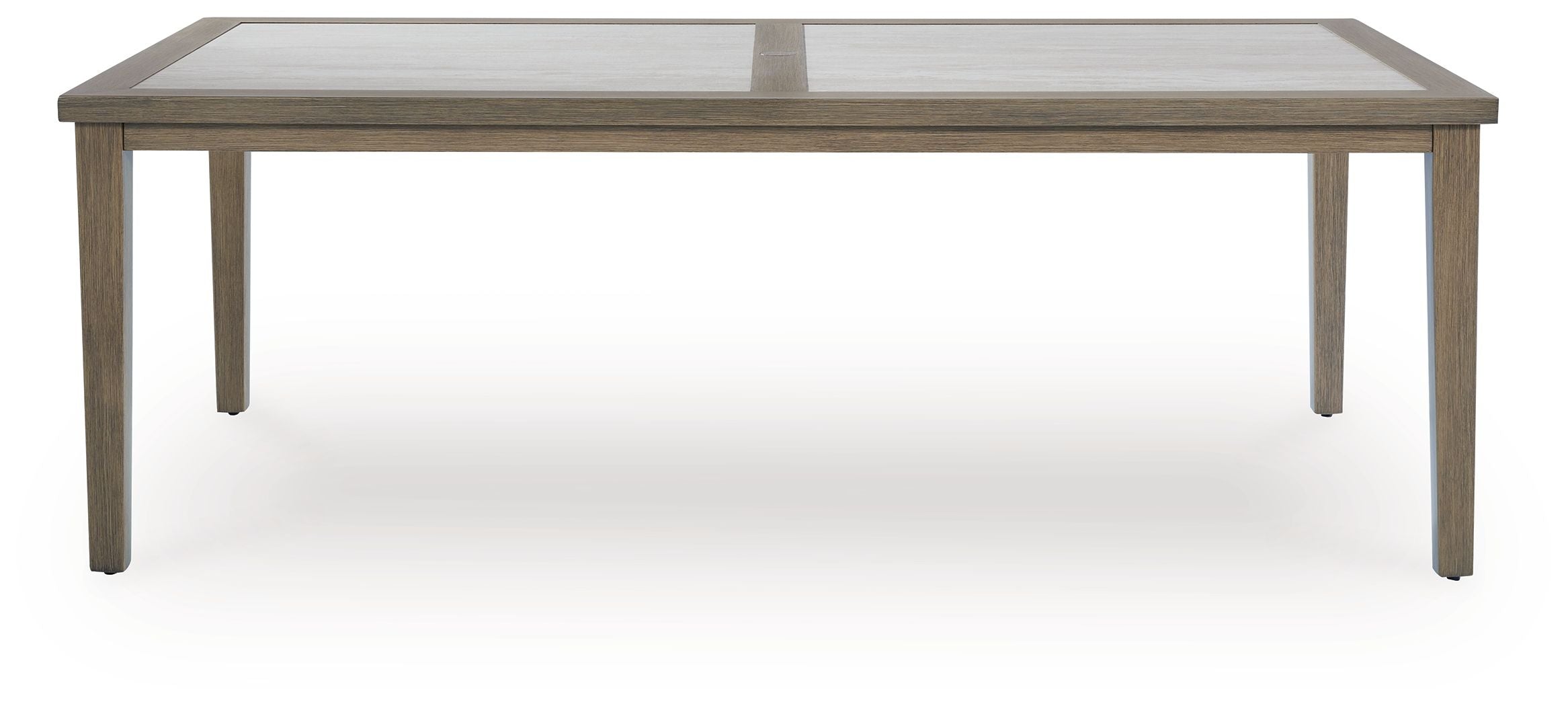 Rainier Ranch - Rectangle Dining Table With Umbrella Option - Brown / Beige - Image 2