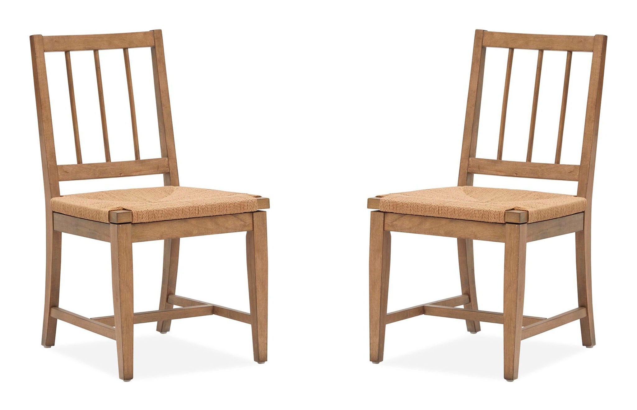 Lindon - Dining Side Chair With Paper Cord Seat (Set of 2) - Light Brown - Image 1