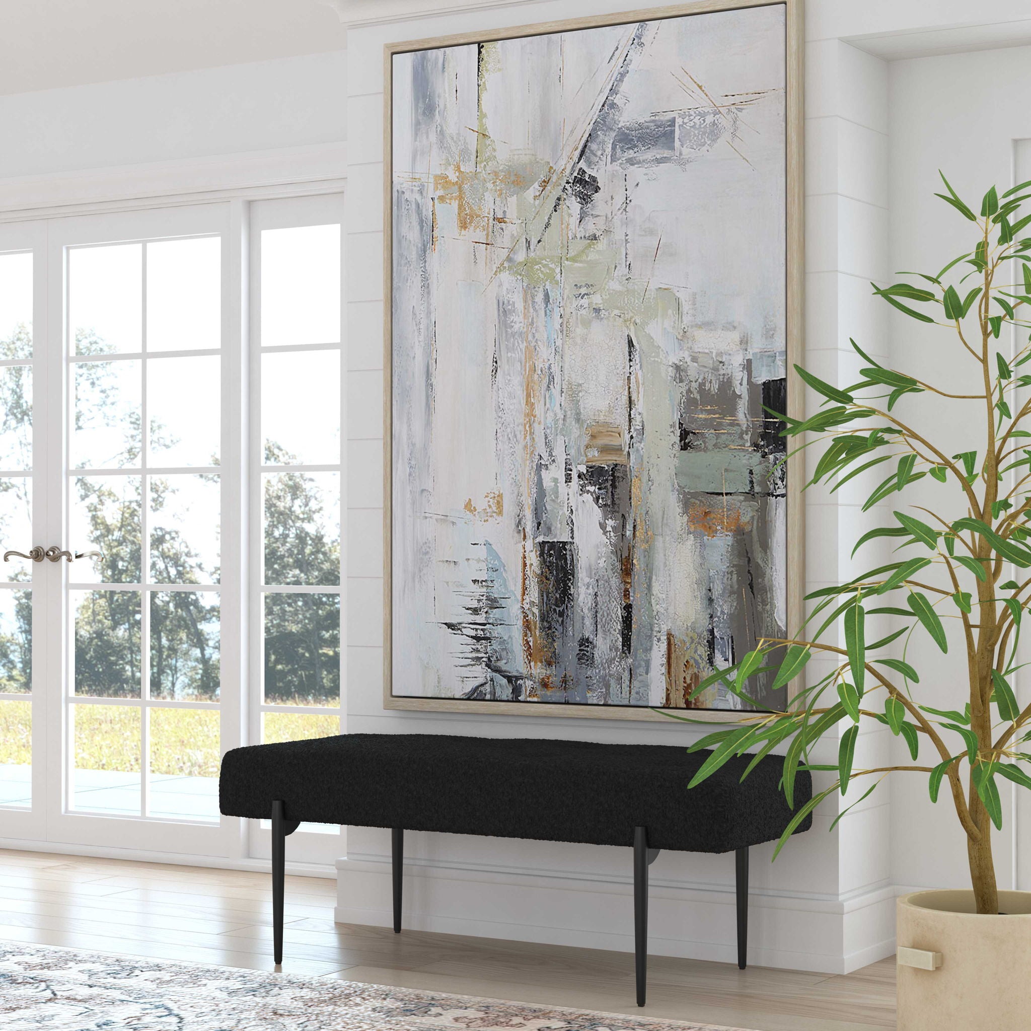 Natural Springs - Hand Painted Canvas Art - Pearl Silver - Image 2