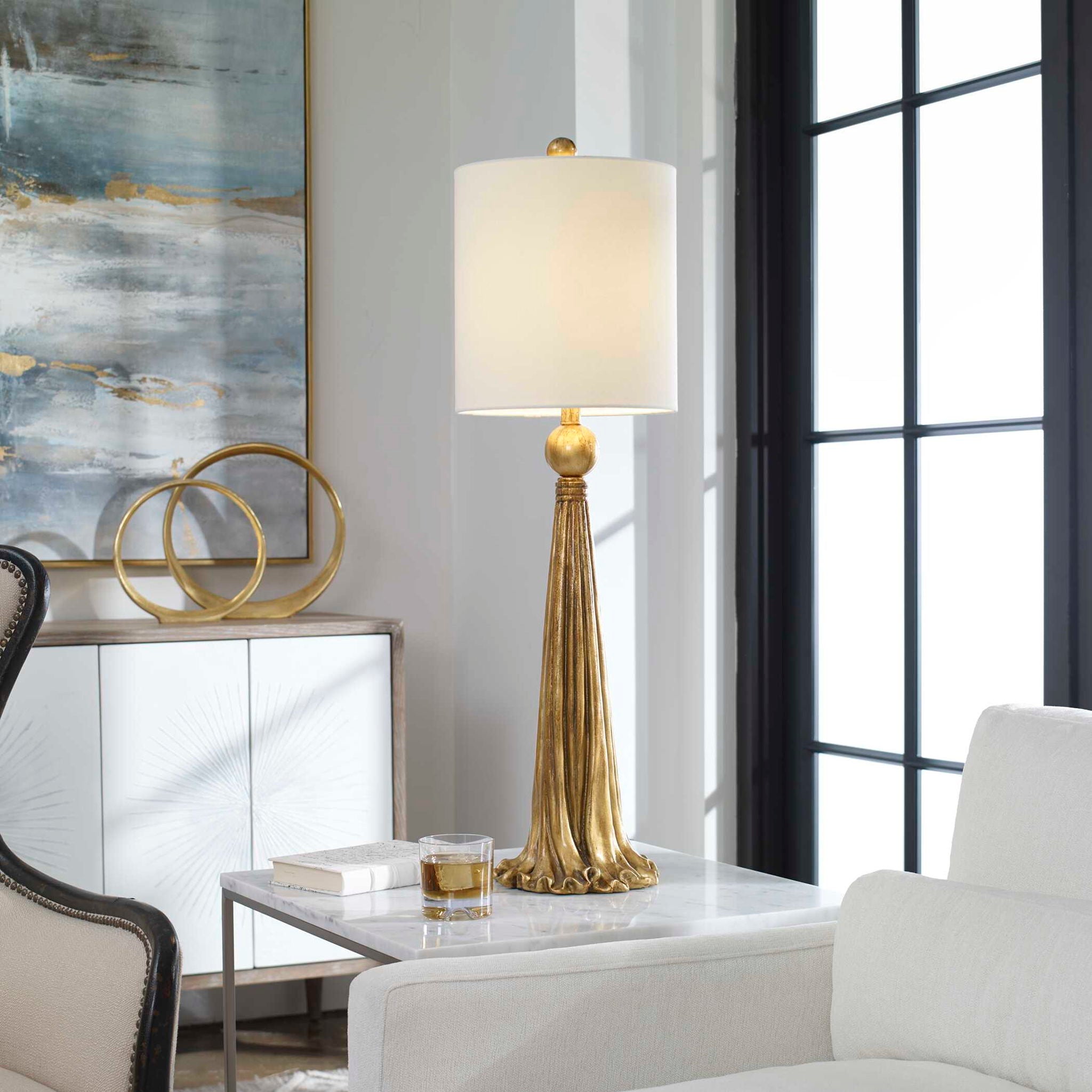 Paravani - Metallic Lamp - Gold - Image 2