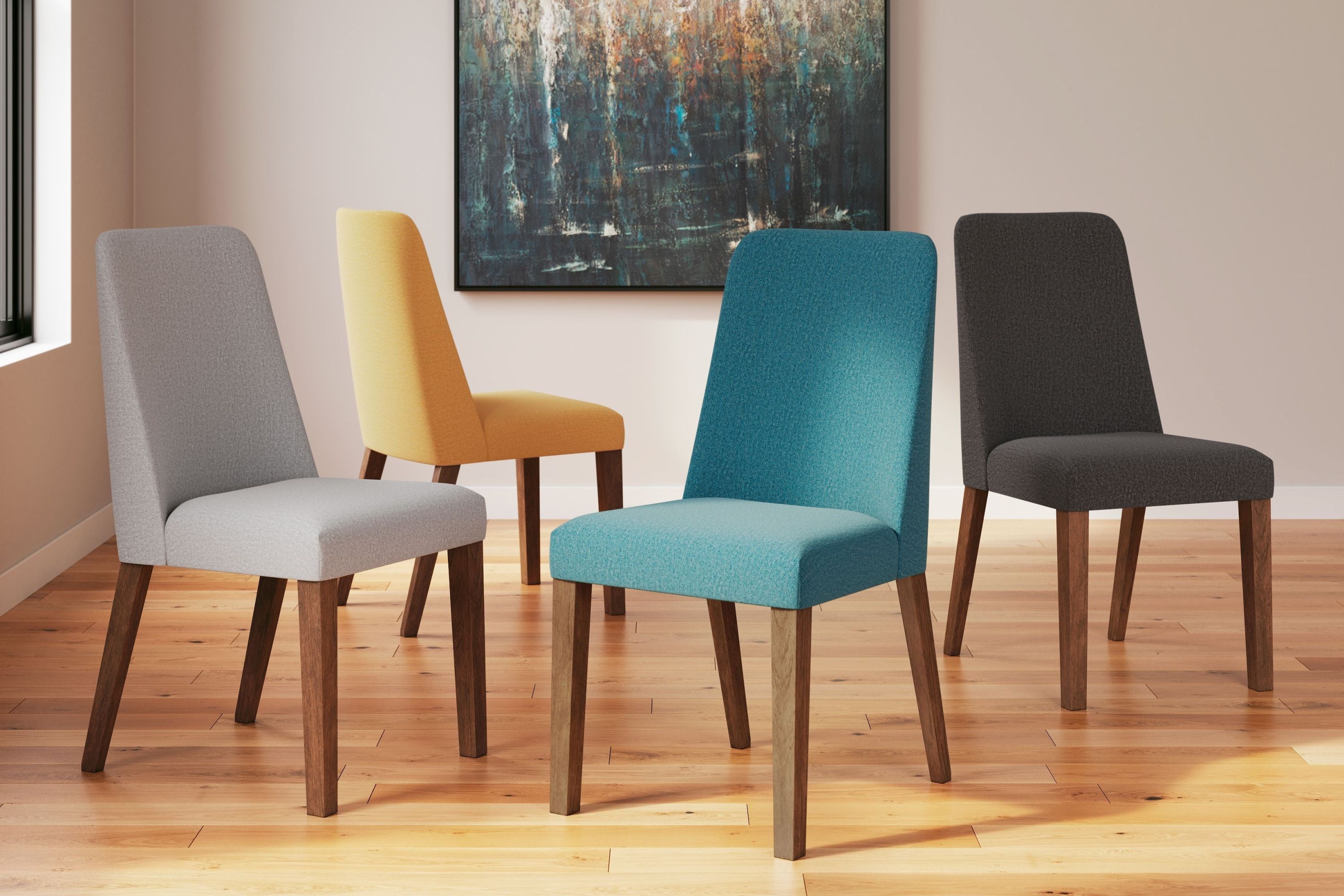 Lyncott - Dining Uph Side Chair (Set of 2) - Blue / Brown - Image 3